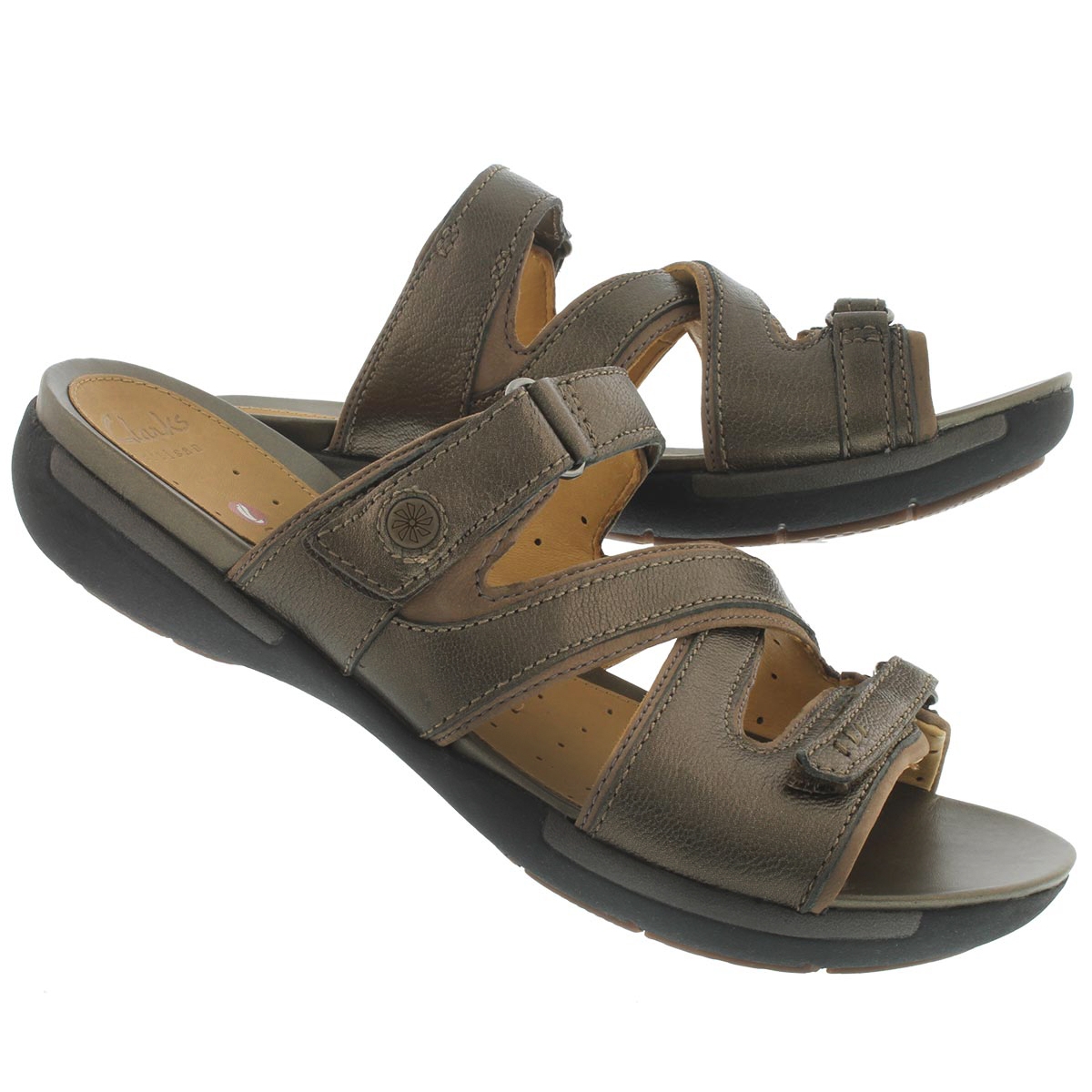 Lds Un.Verlee bronze casual slide sandal