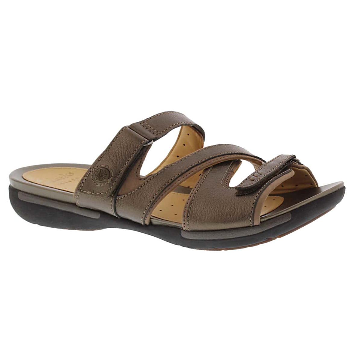 Women's UN.VERLEE bronze casual slide sandals