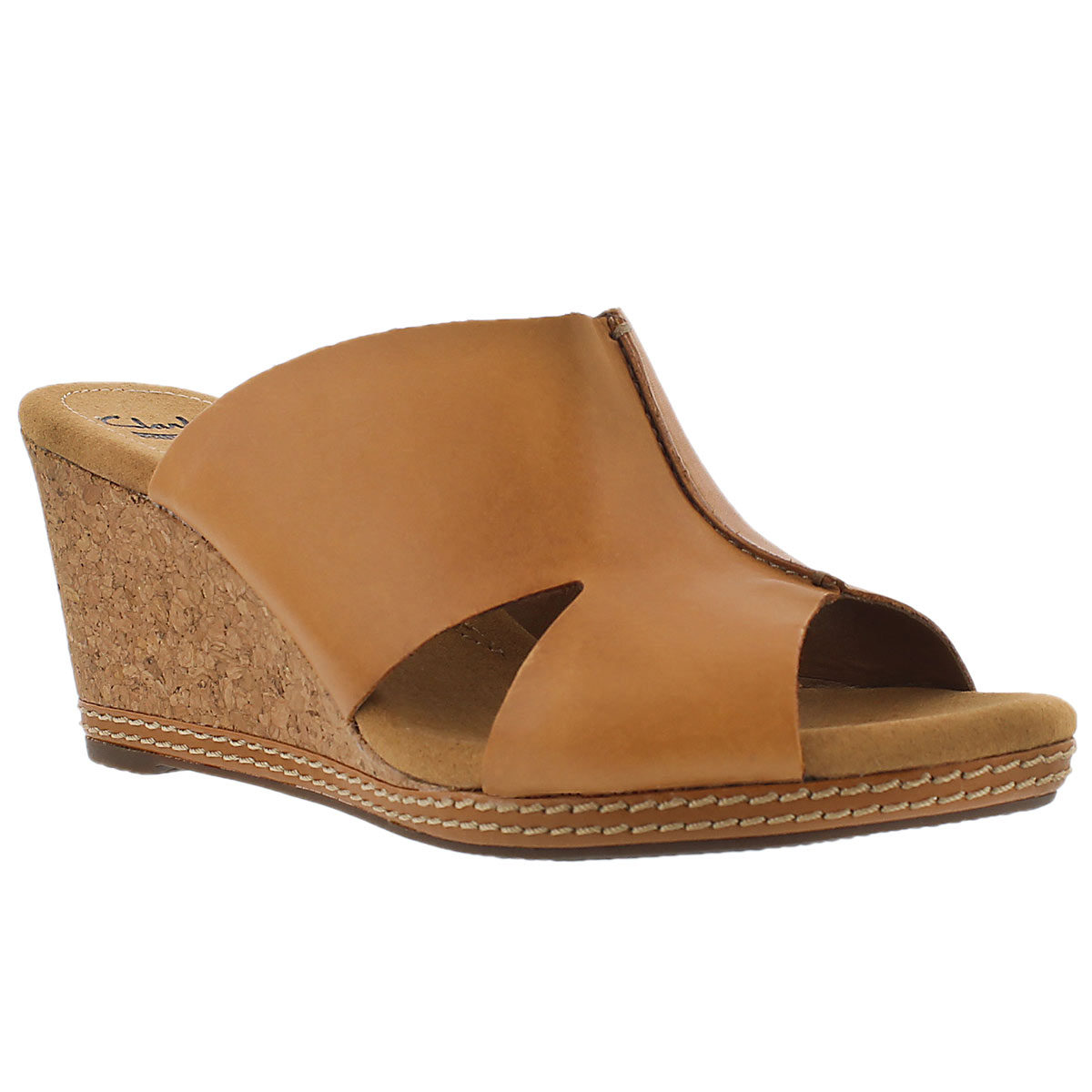 Lds Helio Island tan slide wedge sandal