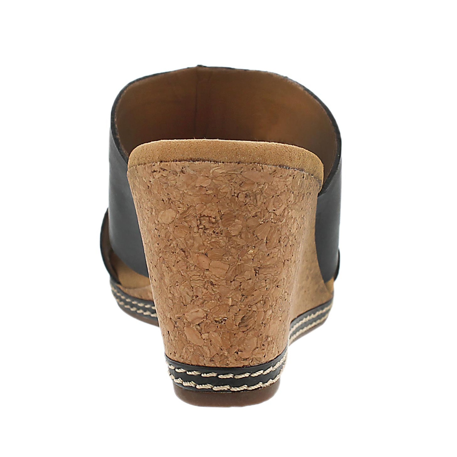 Lds Helio Island blk slide wedge sandal
