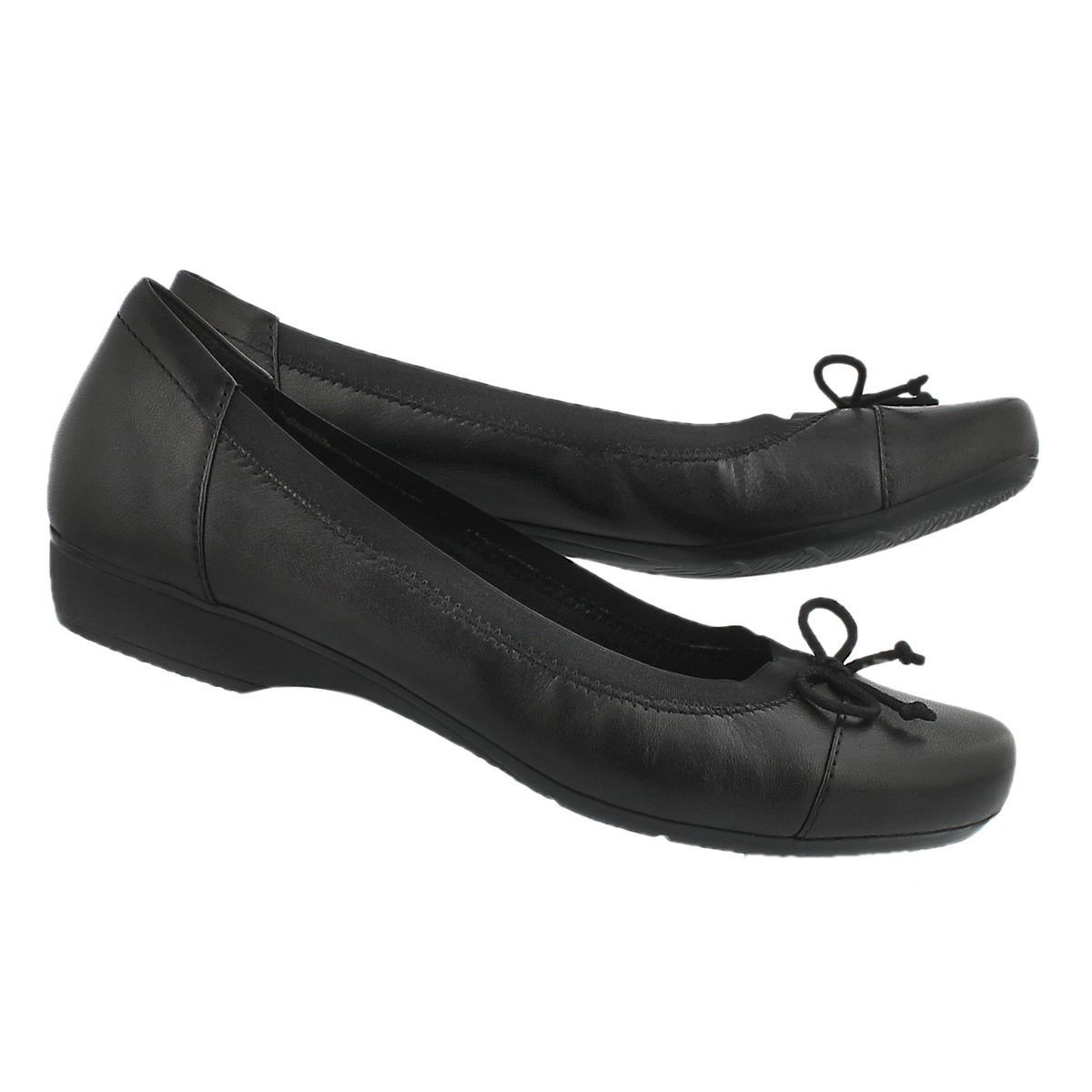 Lds Blanche Nora black dress flat - WIDE