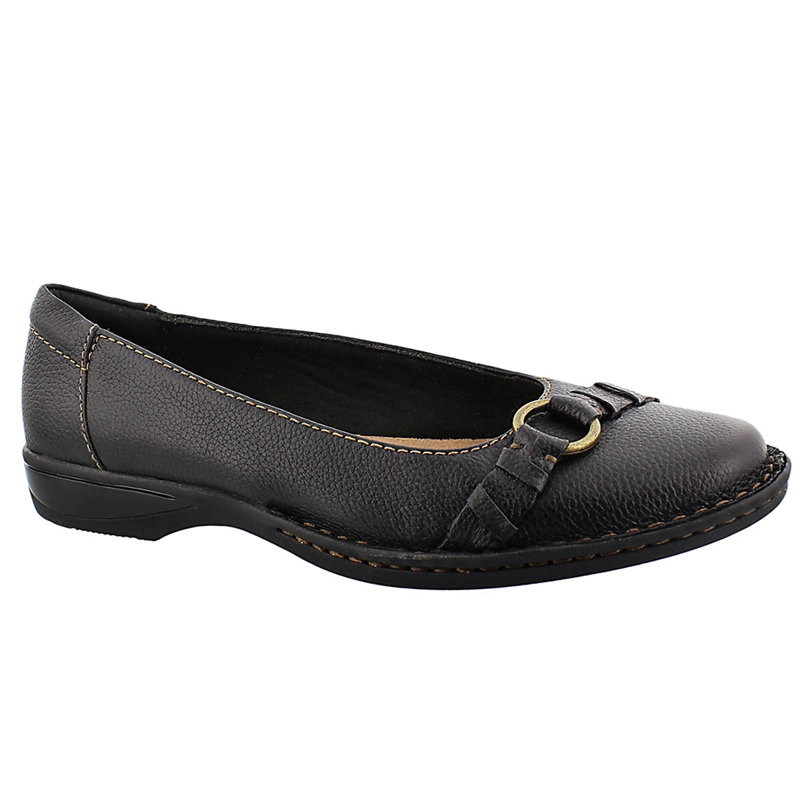 Lds Pegg Alba black slip on flat