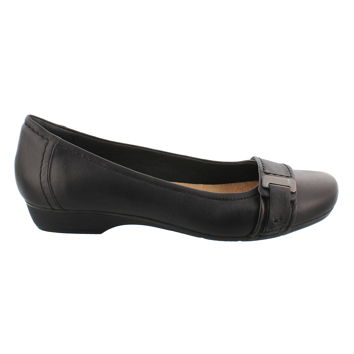 Lds Blanche Dotty black dress slip on