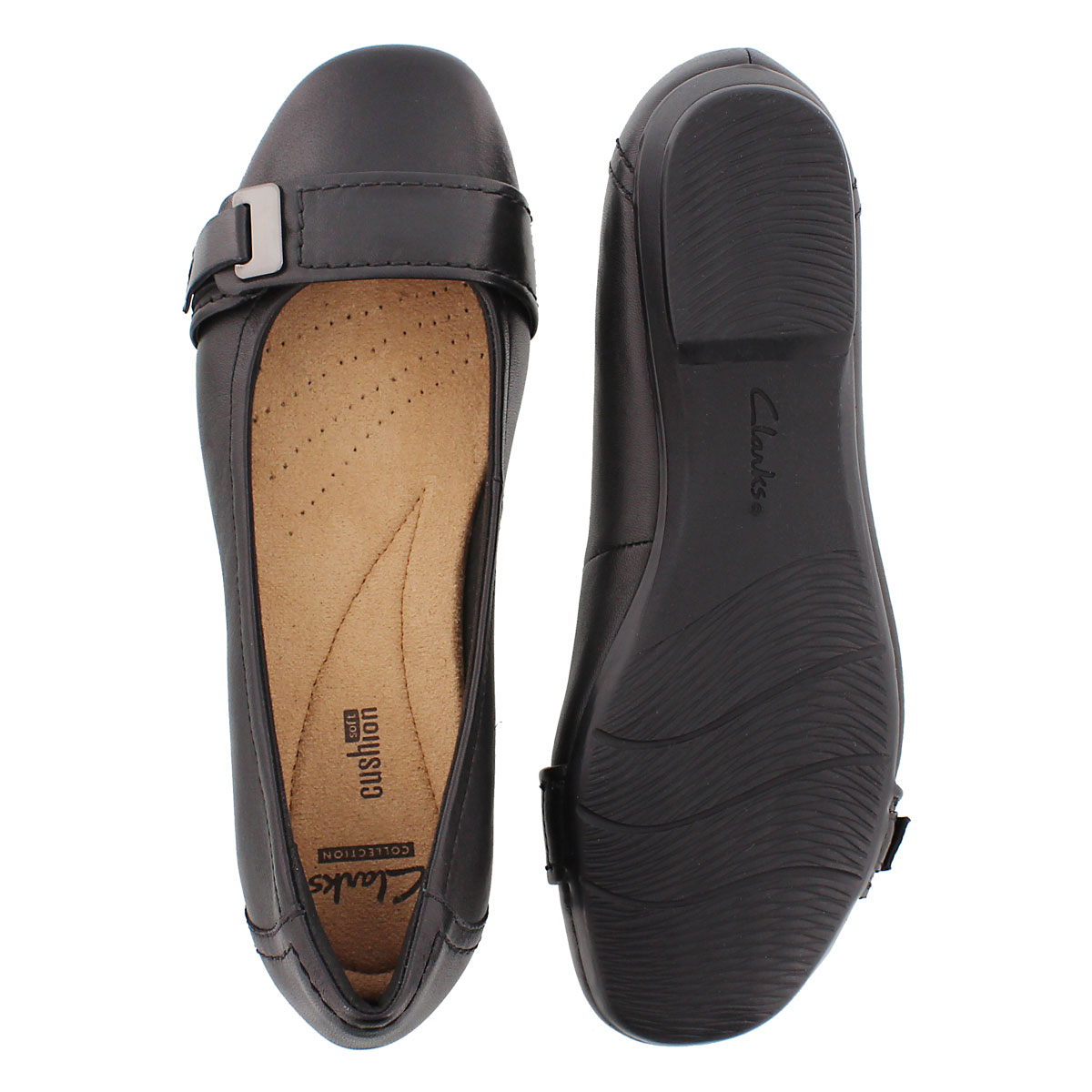 Lds Blanche Dotty black dress slip on