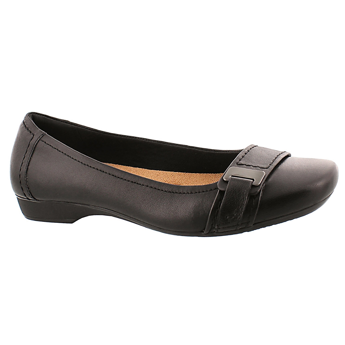 Lds Blanche Dotty black dress slip on
