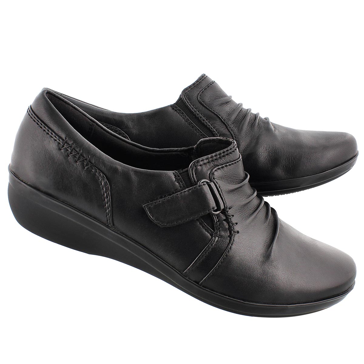 Lds Everlay Coda blk casual slip on-wide