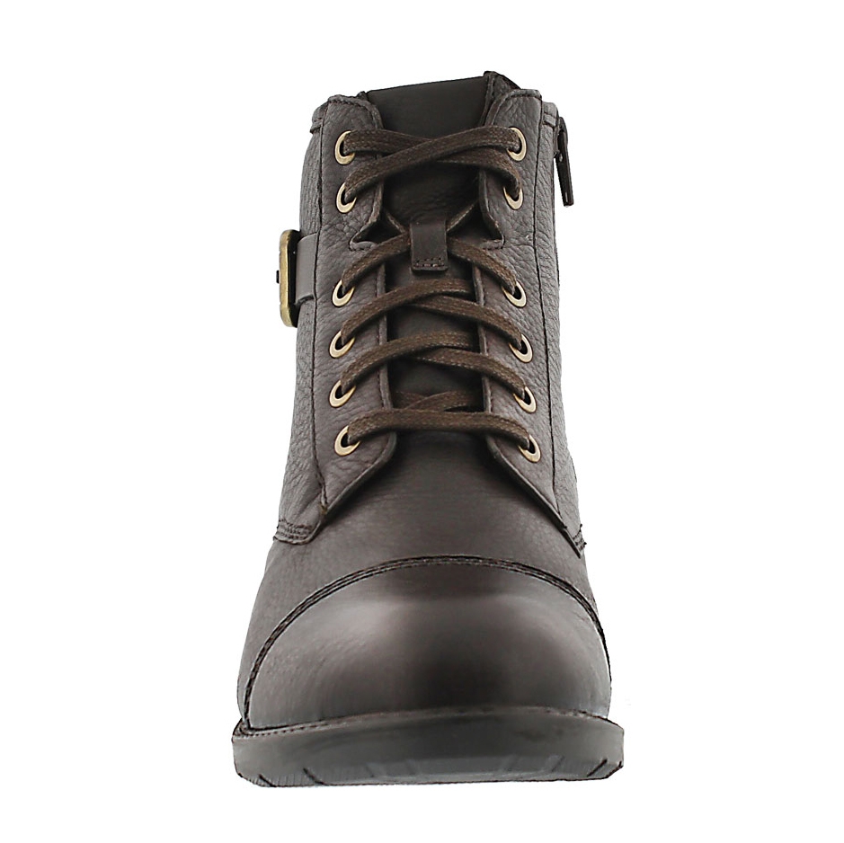 Lds Swansea Ledge dk brown combat boot
