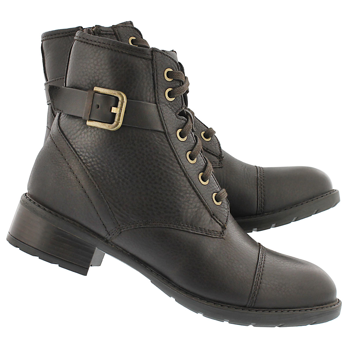 Lds Swansea Ledge dk brown combat boot