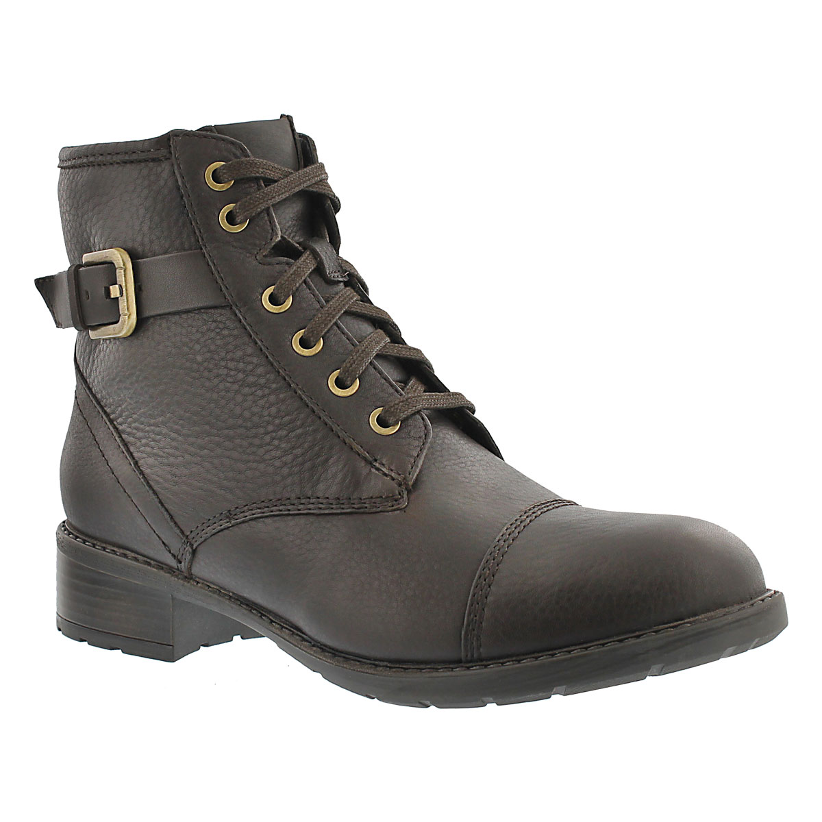 Lds Swansea Ledge dk brown combat boot