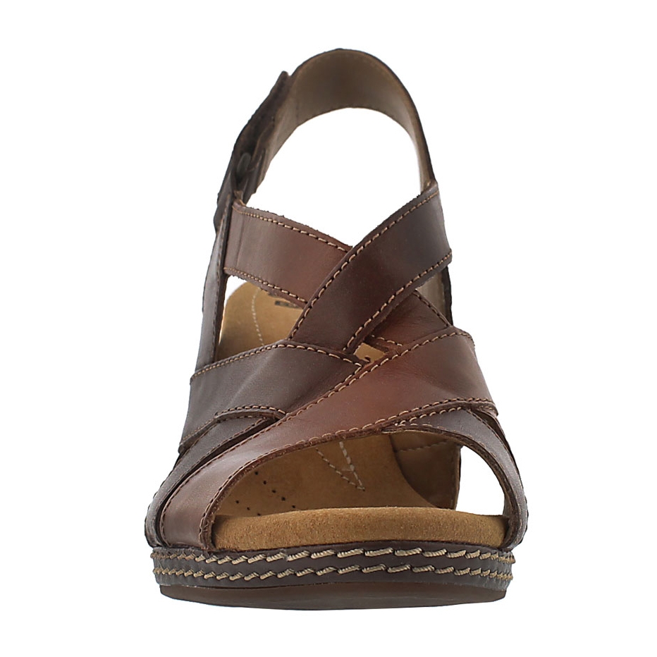 Lds Helio Coral brown multi wedge sandal