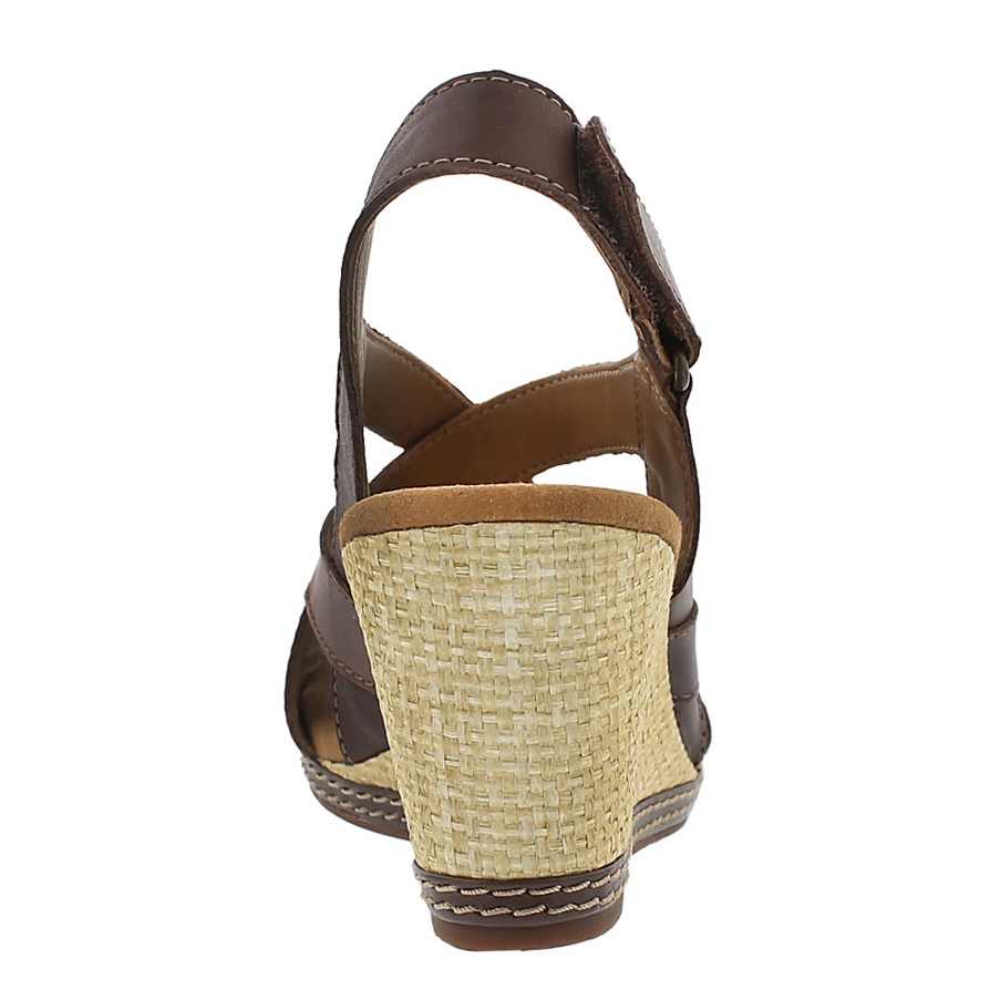 Lds Helio Coral brown multi wedge sandal