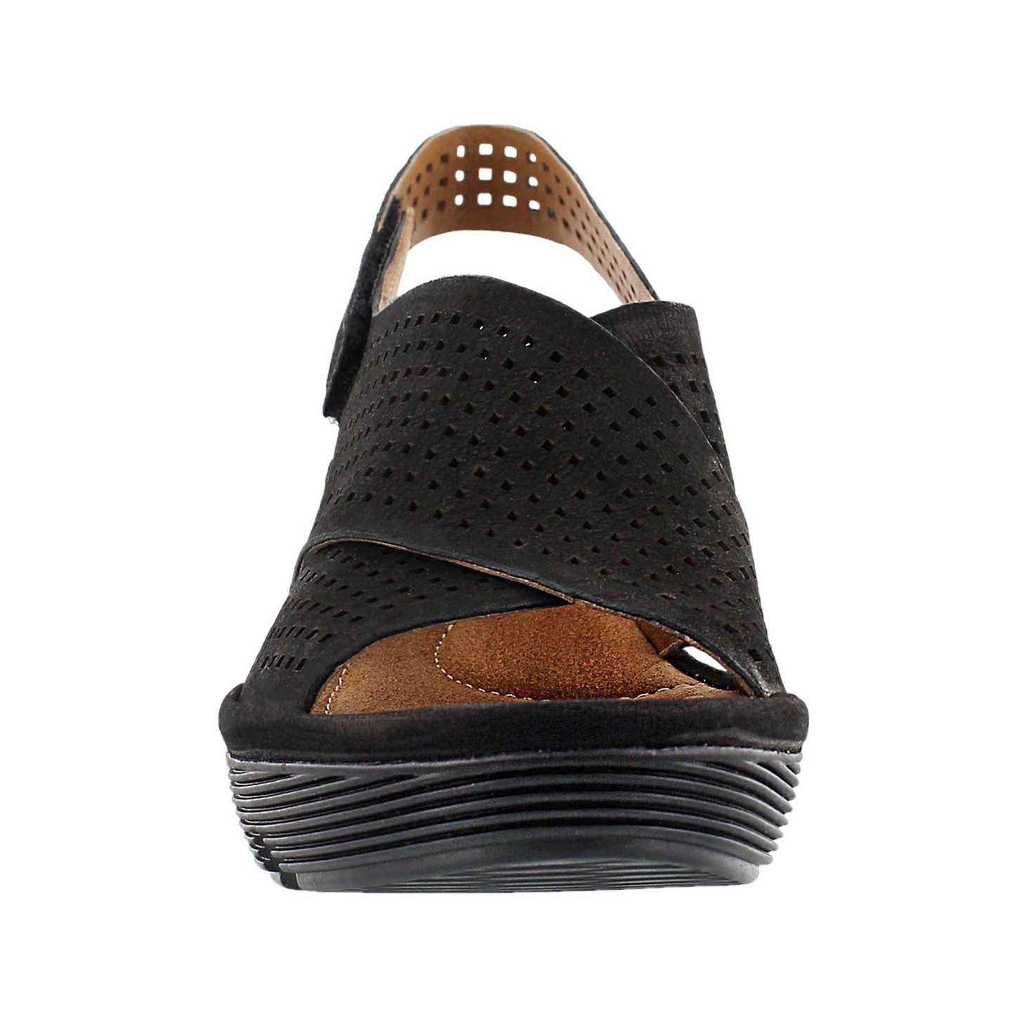 Lds Clarene Award blk wedge sandal