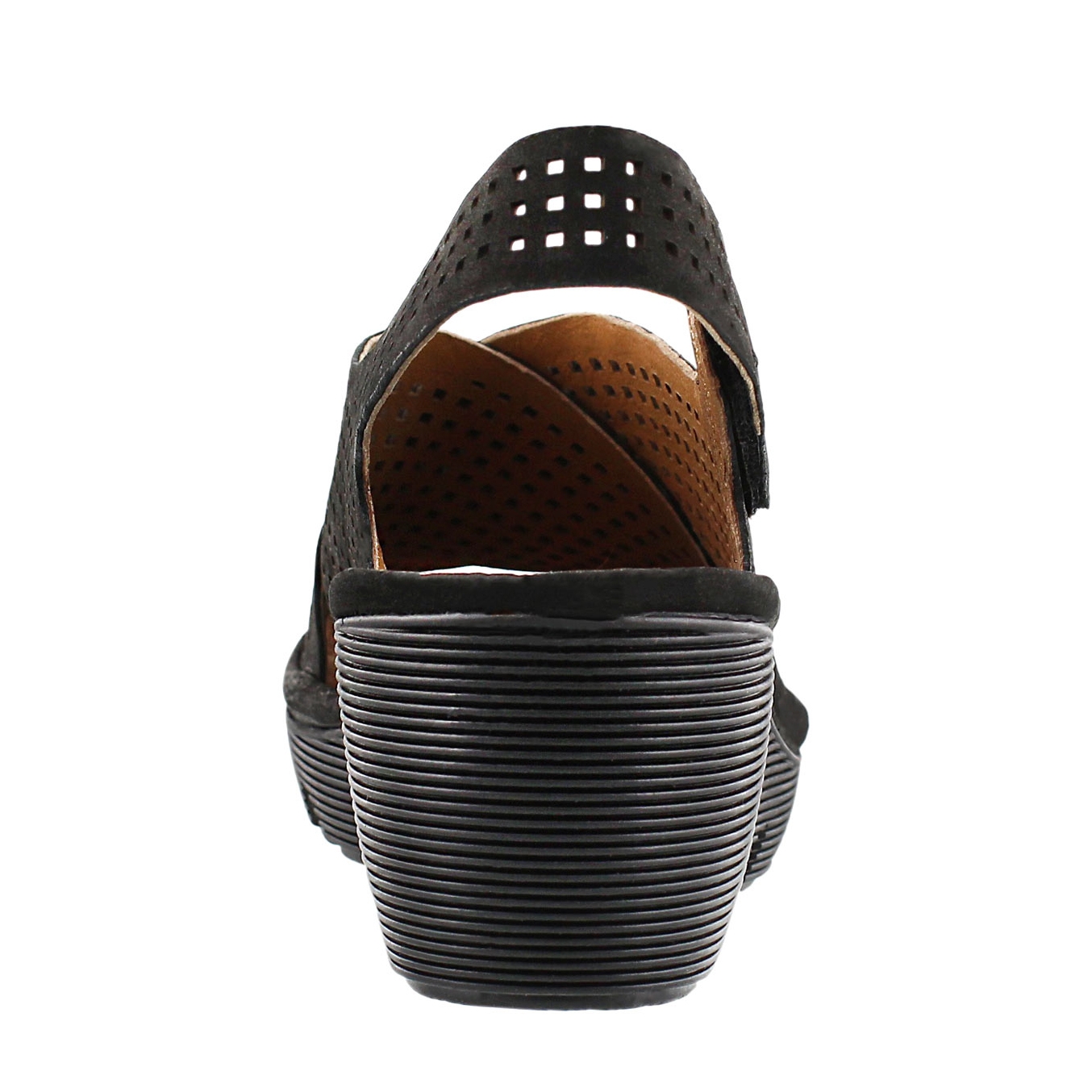Lds Clarene Award blk wedge sandal