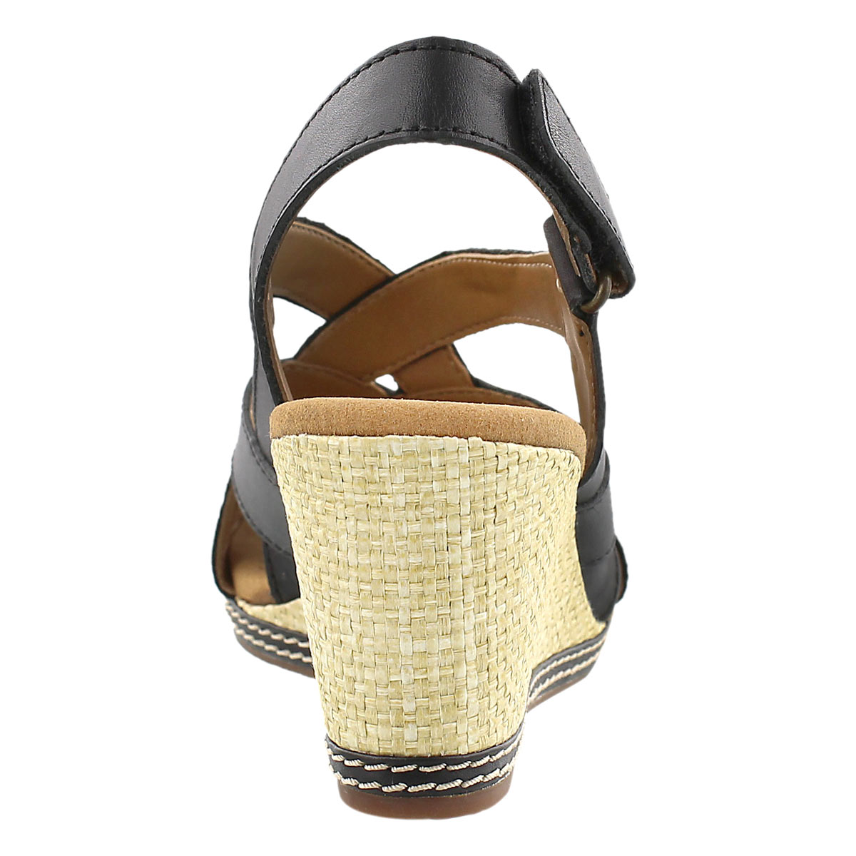 Lds Helio Coral black wedge sandal