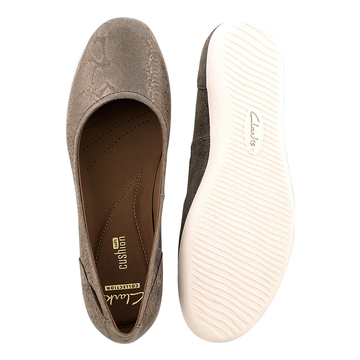 Lds Helina Alessia pebble suede flat
