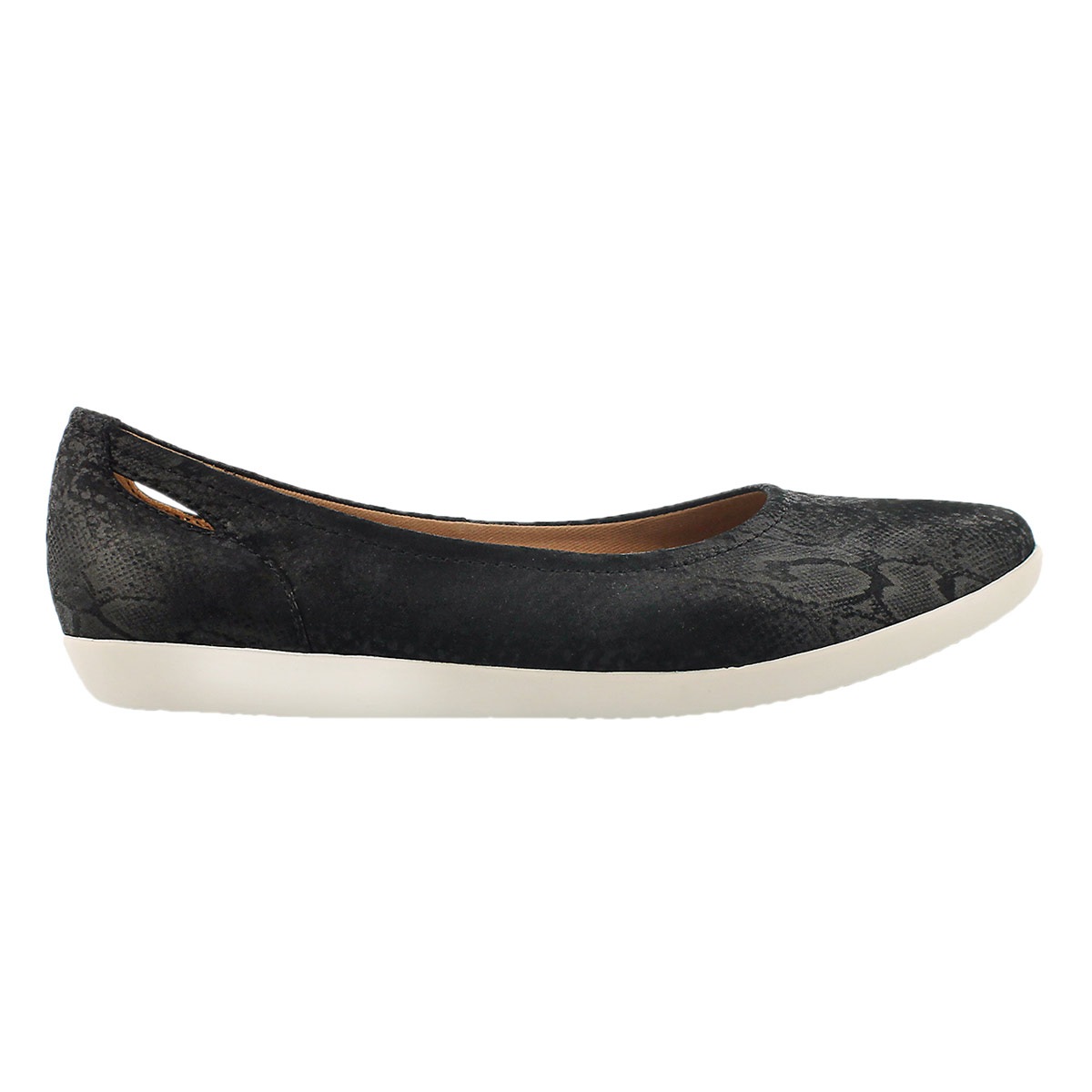 Lds Helina Alessia black suede flat