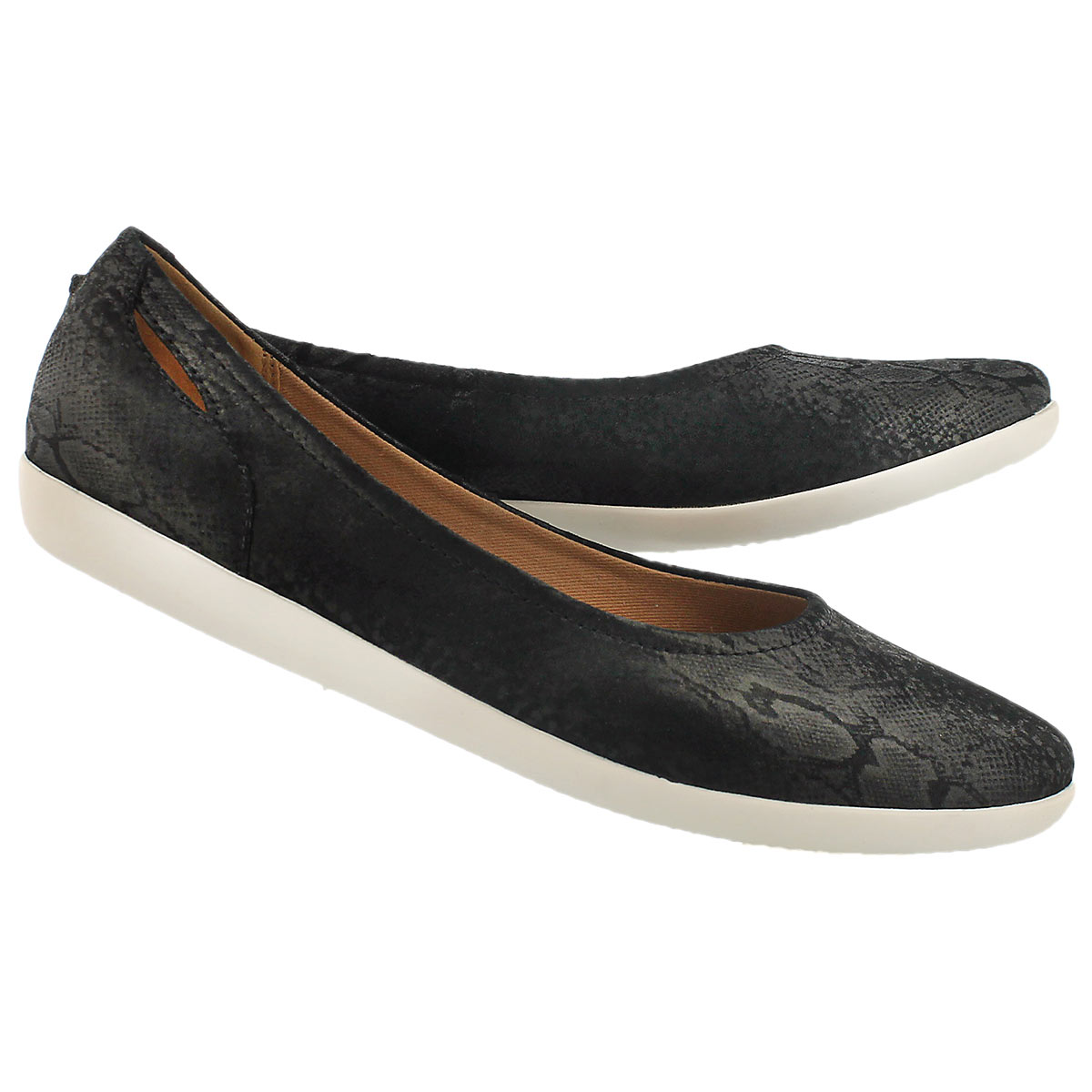 Lds Helina Alessia black suede flat