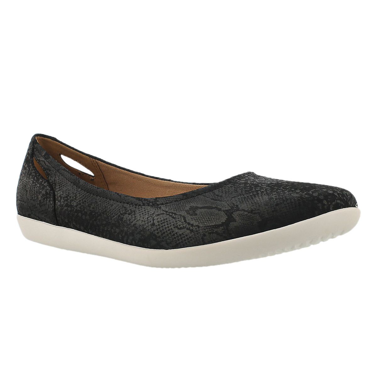 Lds Helina Alessia black suede flat