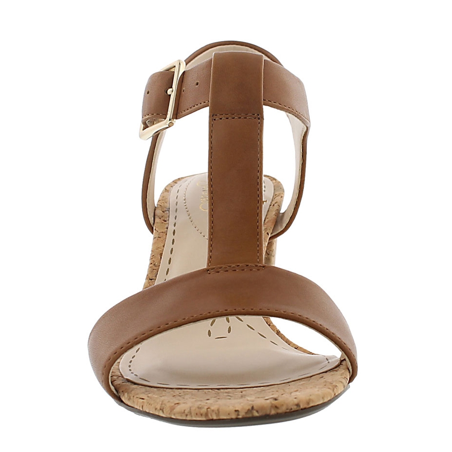 Lds Smart Deva tan t-strap dress sandal