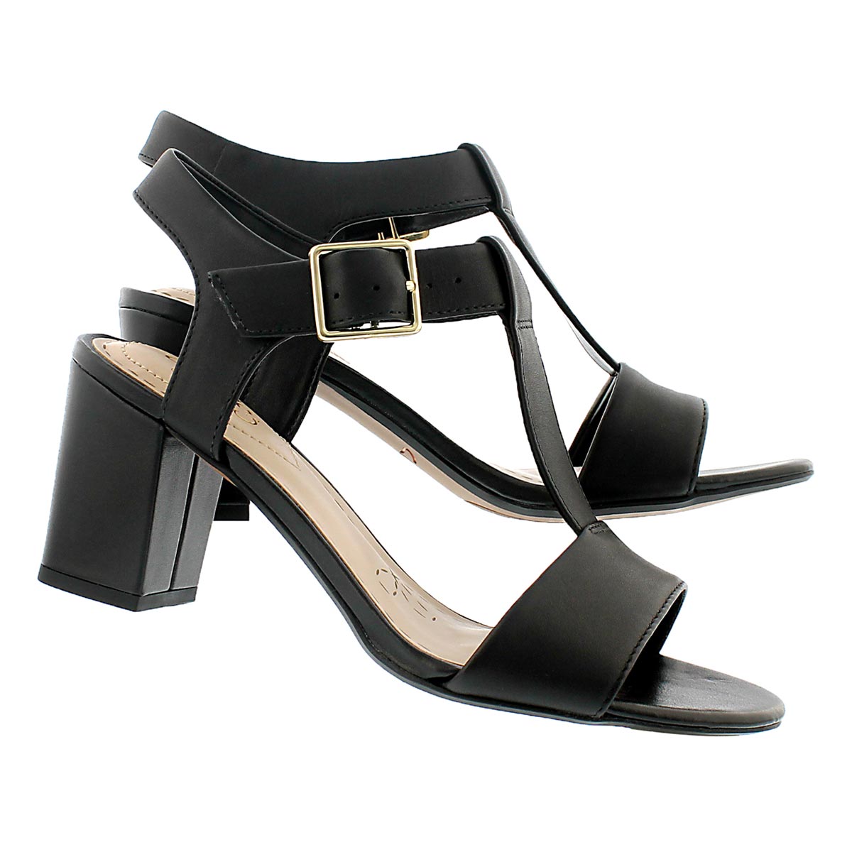 Lds Smart Deva blk t-strap dress sandal
