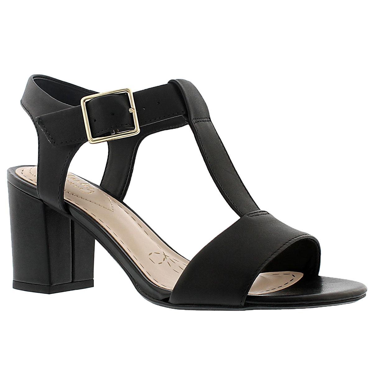 Lds Smart Deva blk t-strap dress sandal