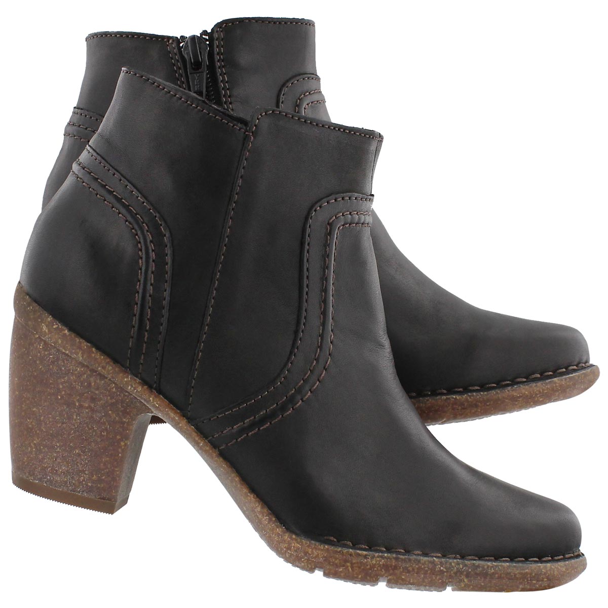 Lds Carleta Paris blk leather ankle boot