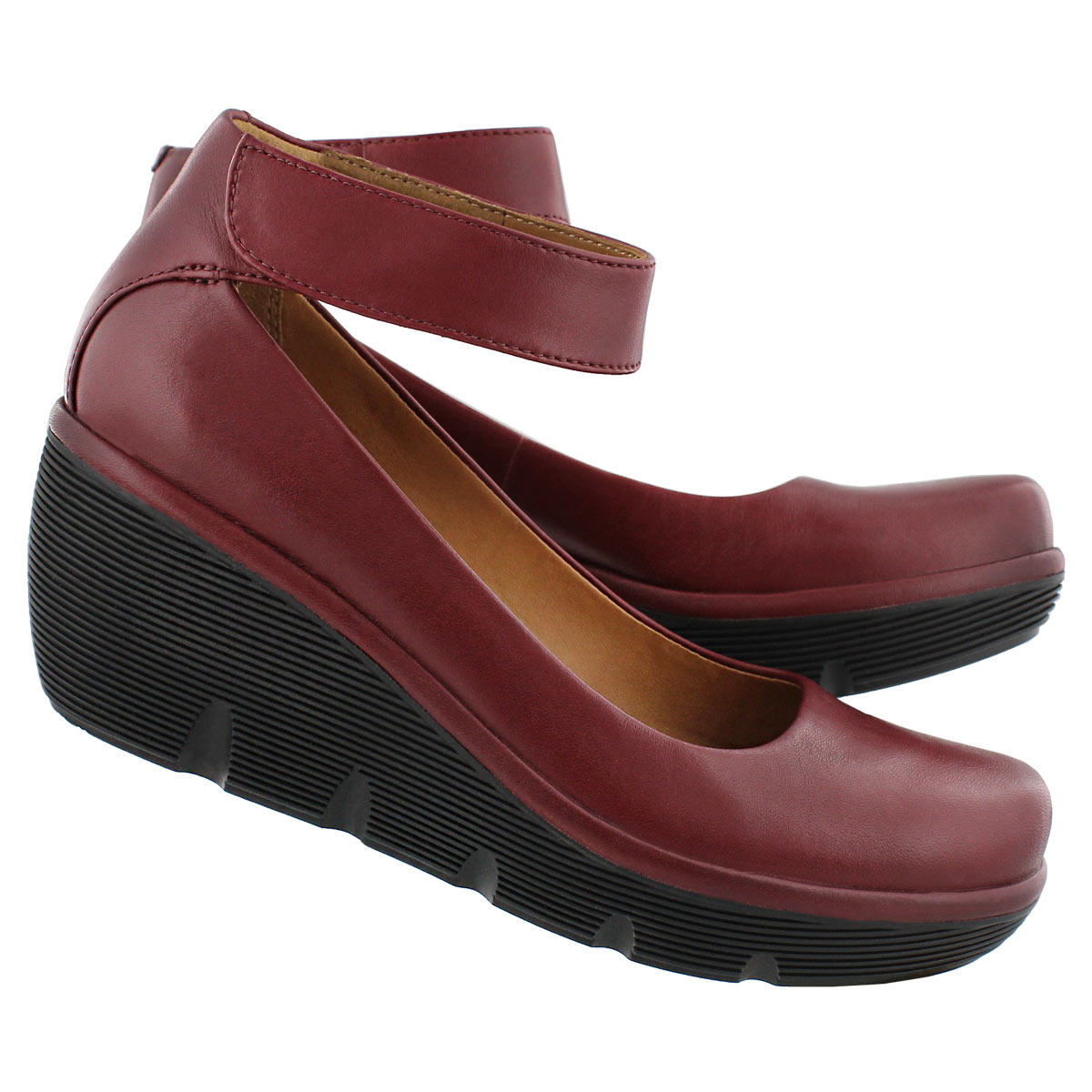 Lds Clarene Tide burg ankle strap wedge