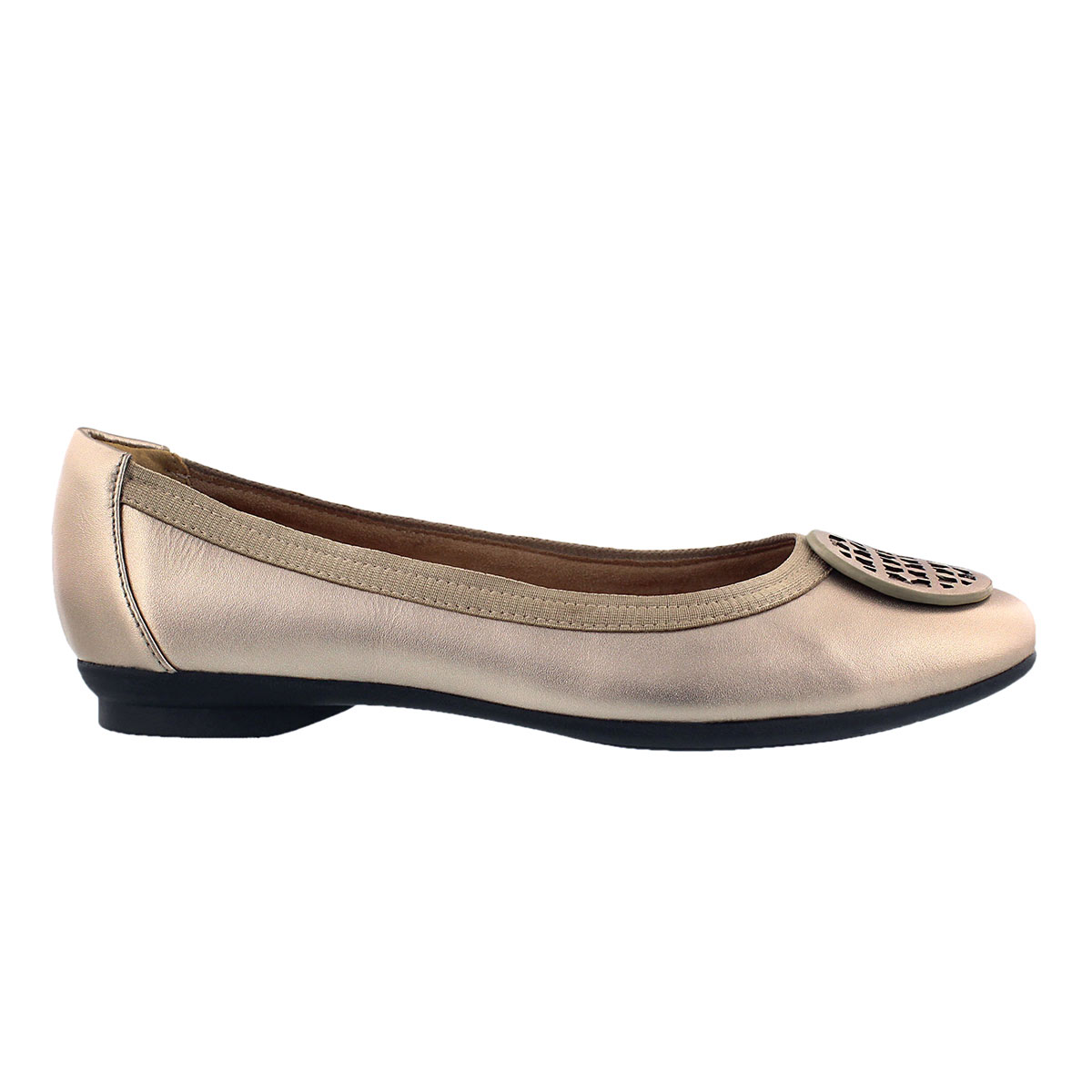Lds Candra Blush gold dress flat-WIDE