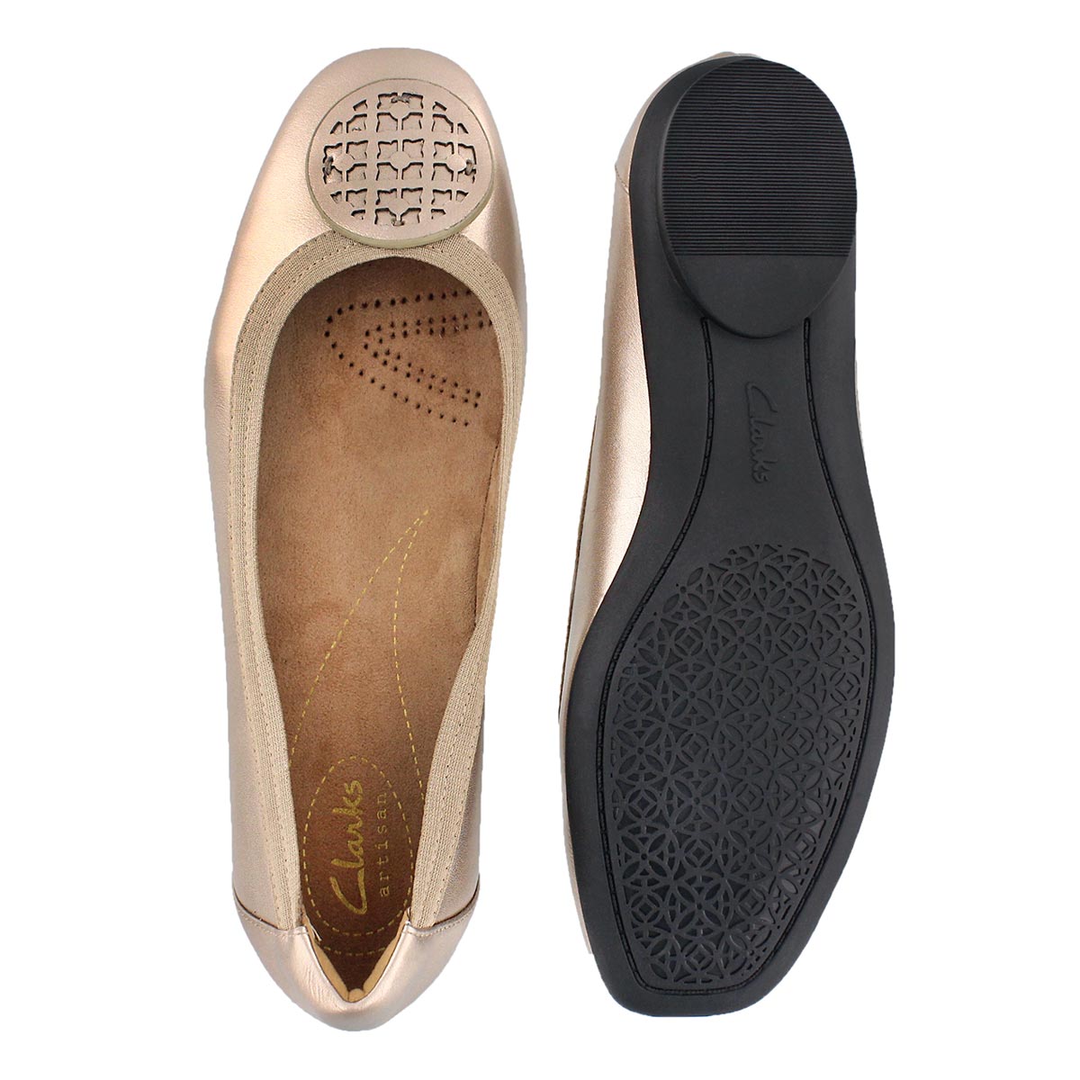 Lds Candra Blush gold dress flat-WIDE