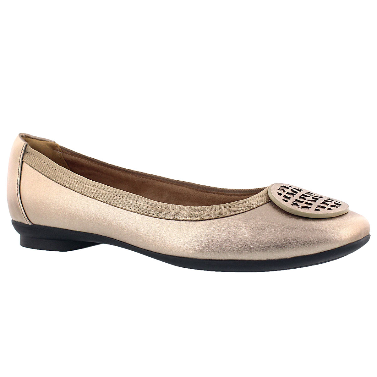 Lds Candra Blush gold dress flat-WIDE