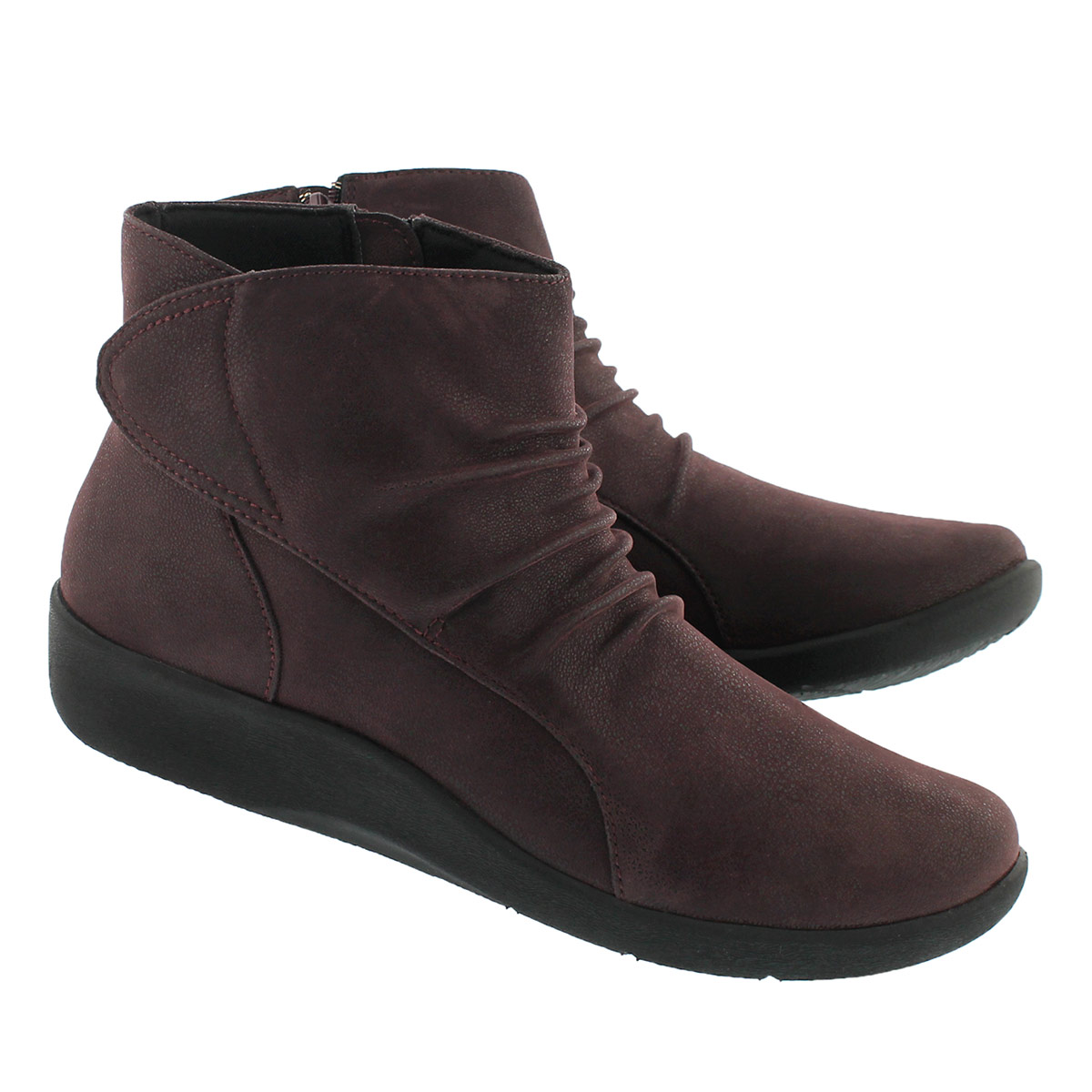 Lds Sillian Chell aubergine ankle boot