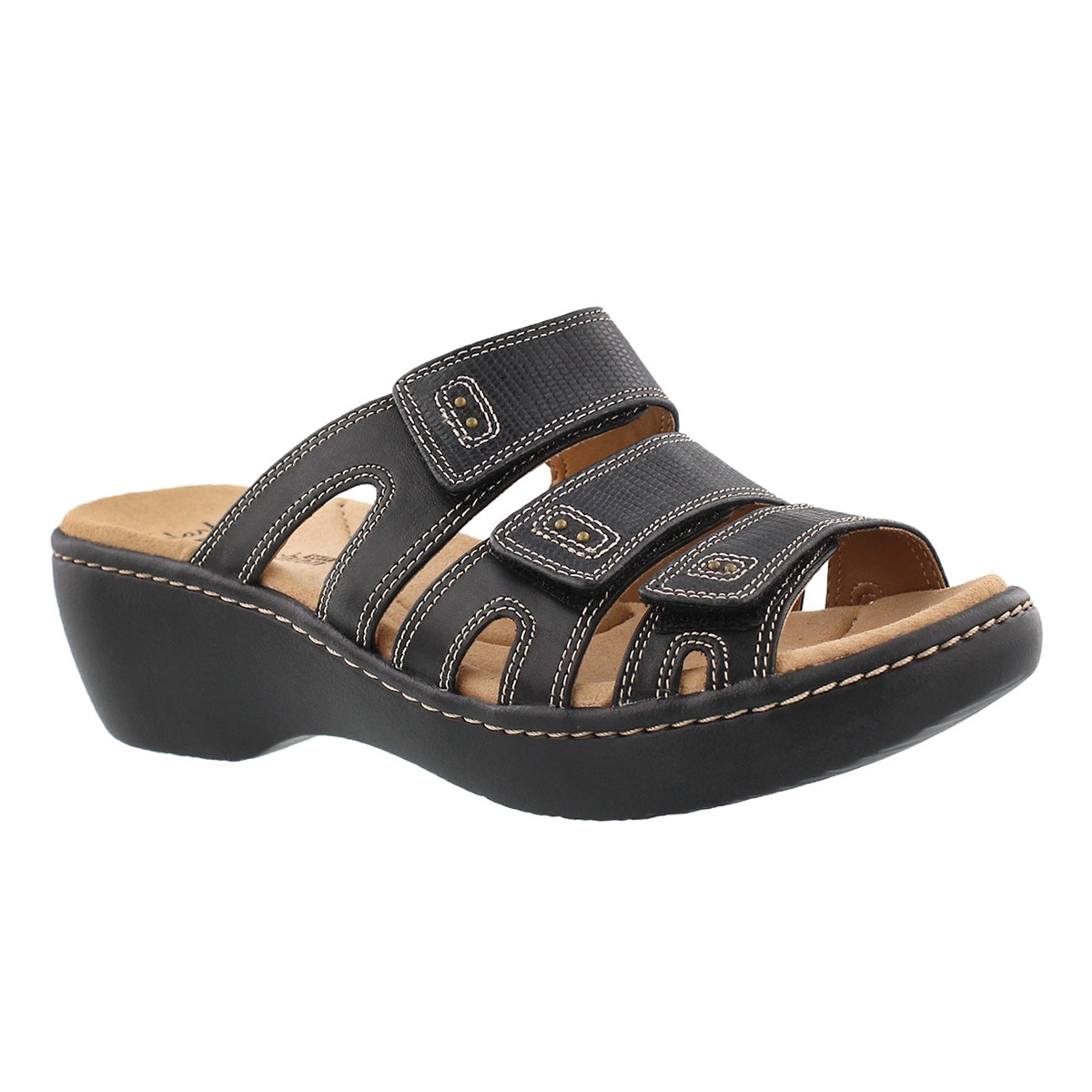 Lds Delana Damir blk casual slide sandal