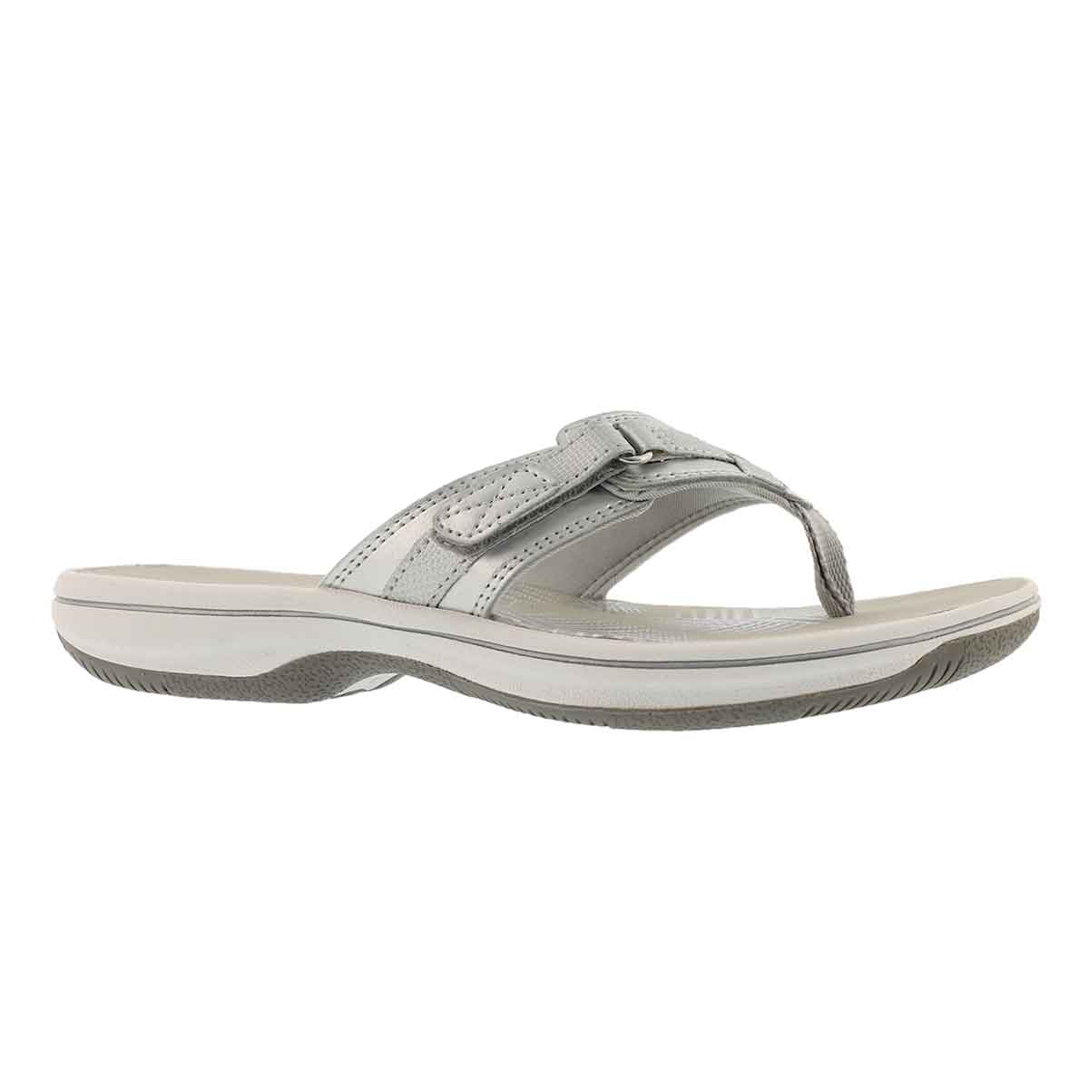 Women's BREEZE SEA silver thong sandals