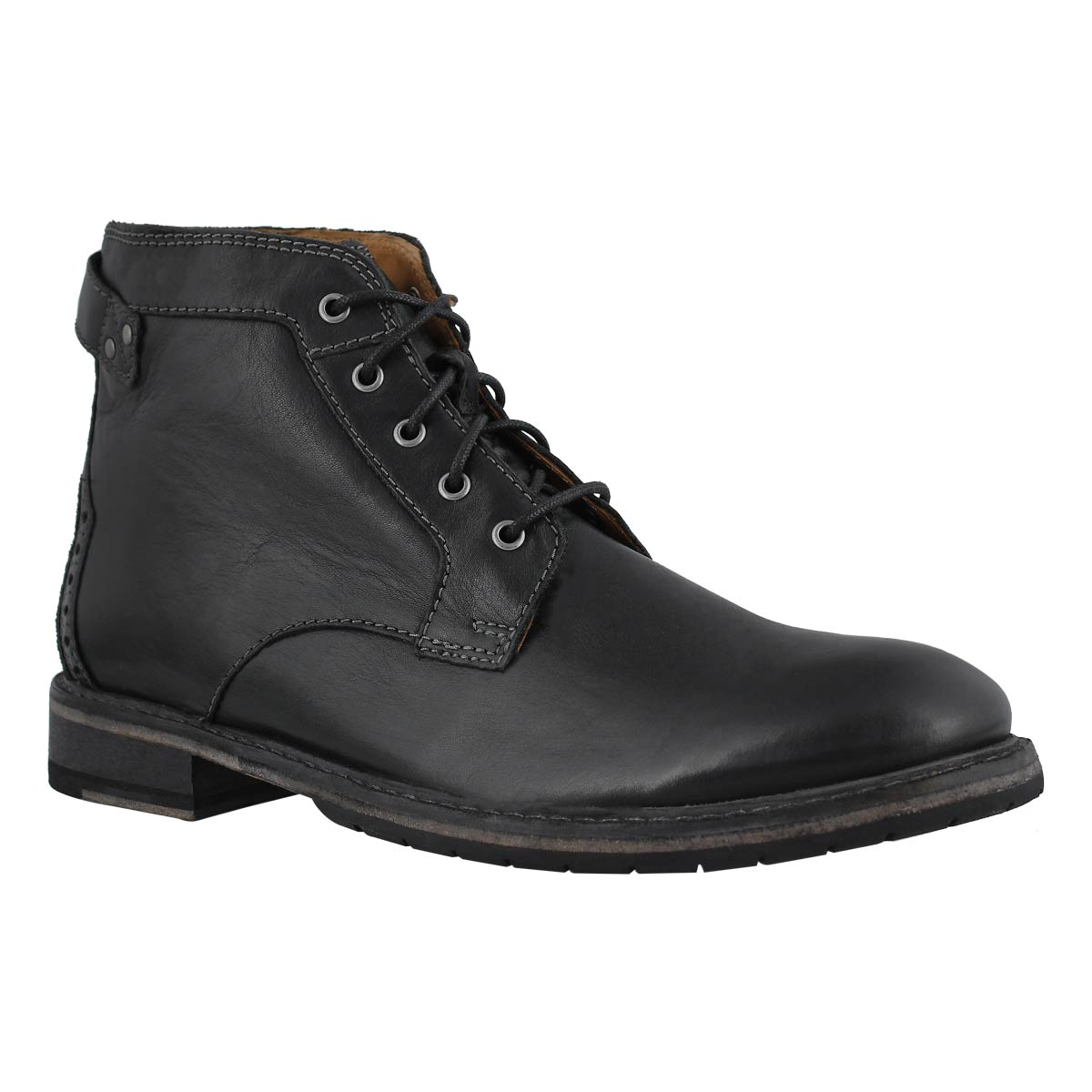Mns Clarkdale Bud blk laceup ankle boot