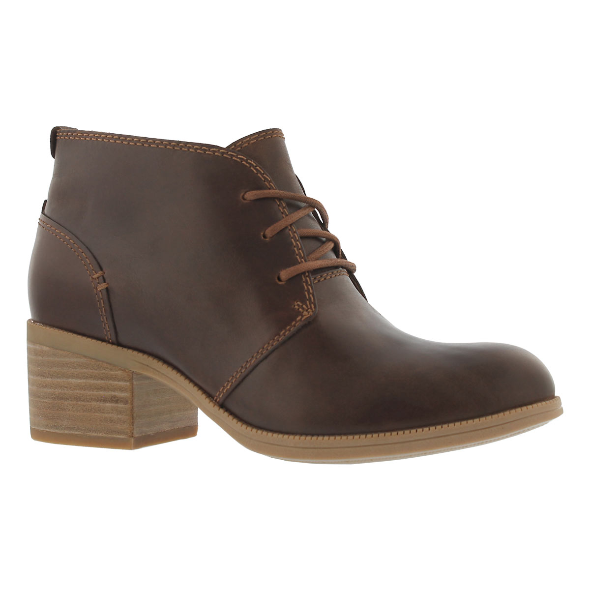 Women's MAYPEARL FLORA dark tan lace up booties