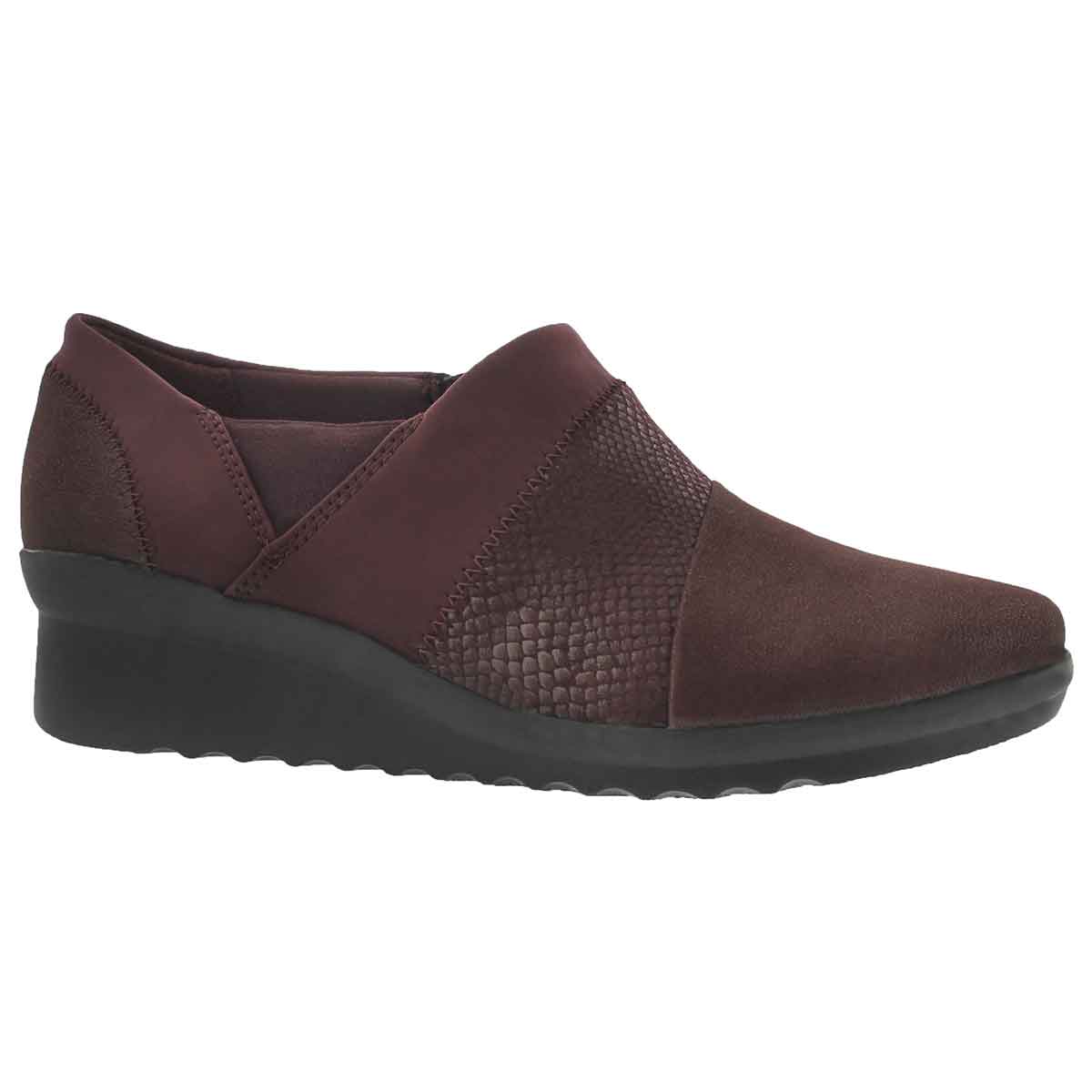 Women's CADDELL DENALI burgundy wedge slip ons