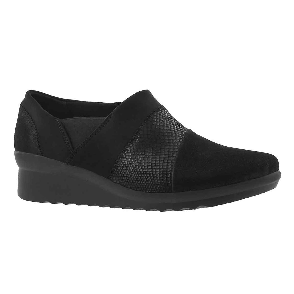 Lds Caddell Denali black wedge slip on