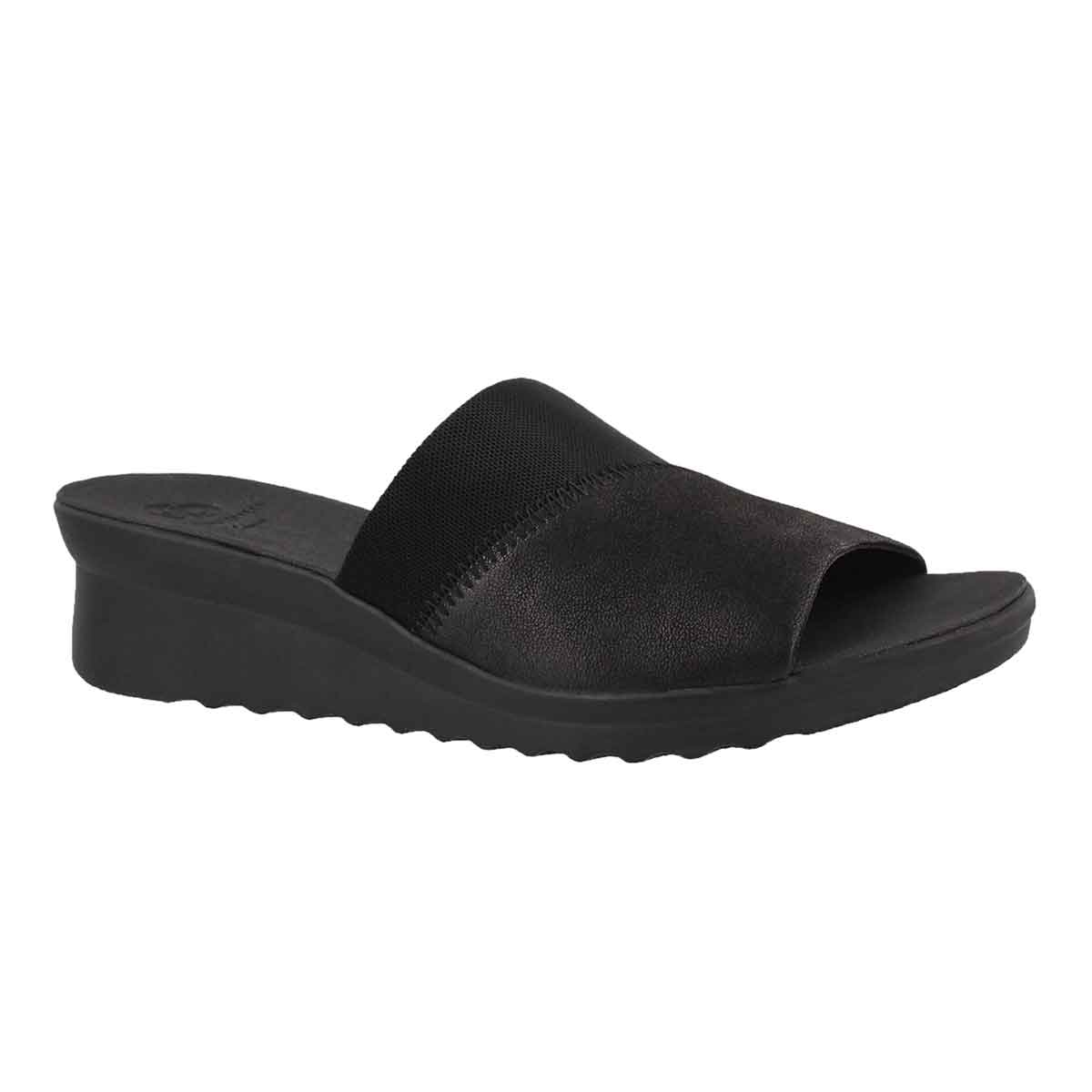 Lds Caddell Ivy black slide wedge sandal