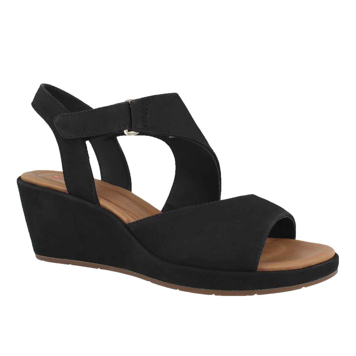 Lds Un Plaza Sling blk wedge sandal