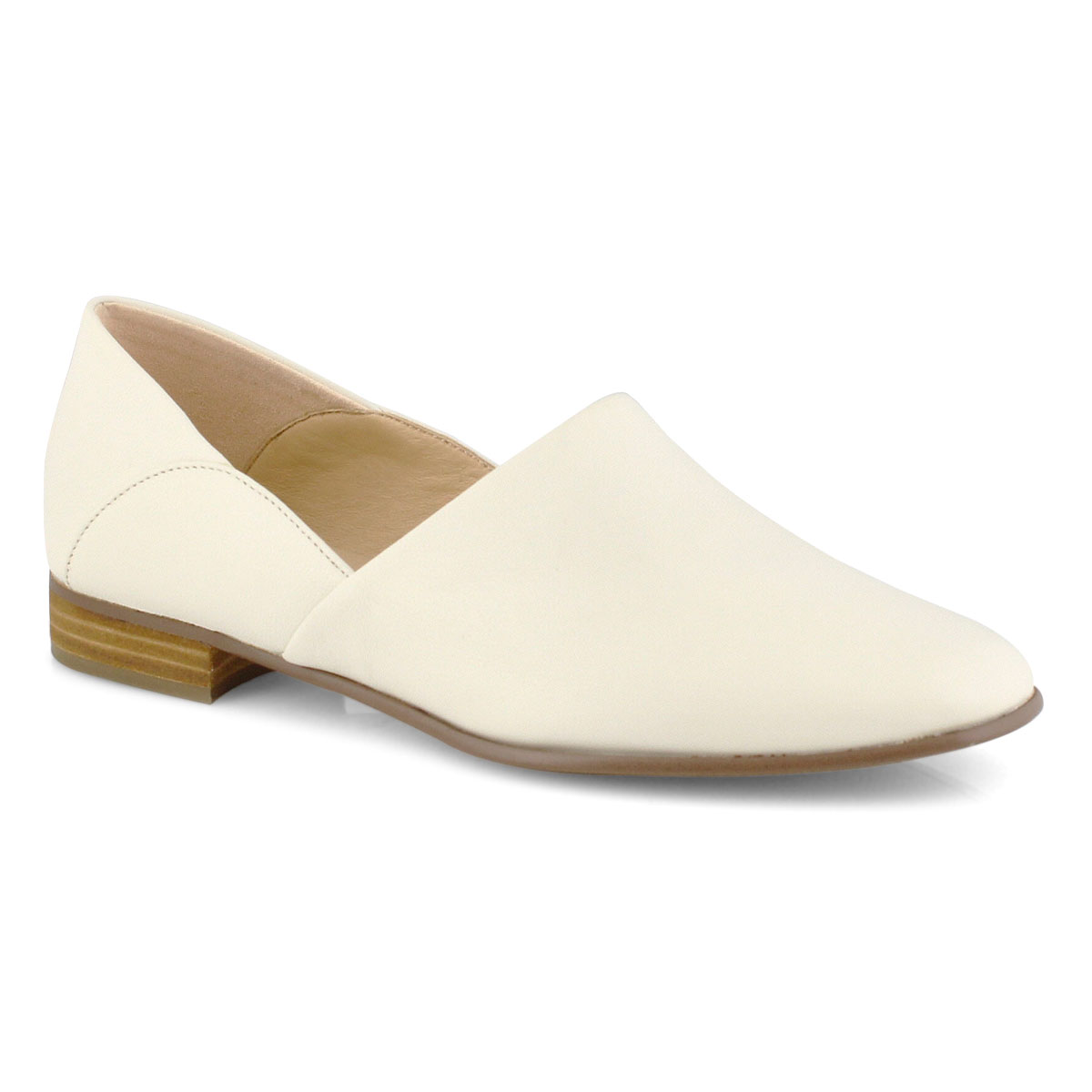 Lds Pure Tone white dress loafer