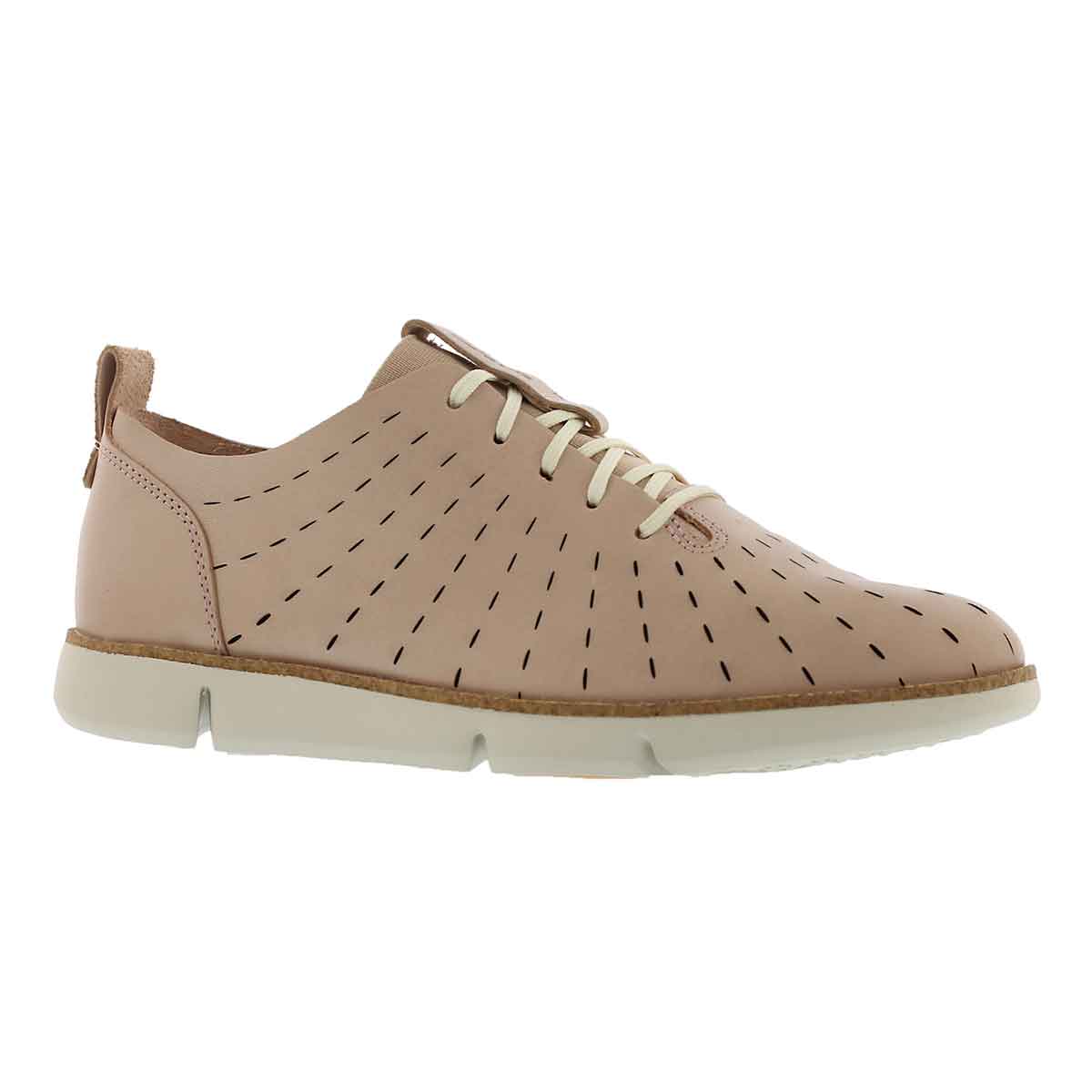 Lds Tri Etch nude pink lace up sneaker