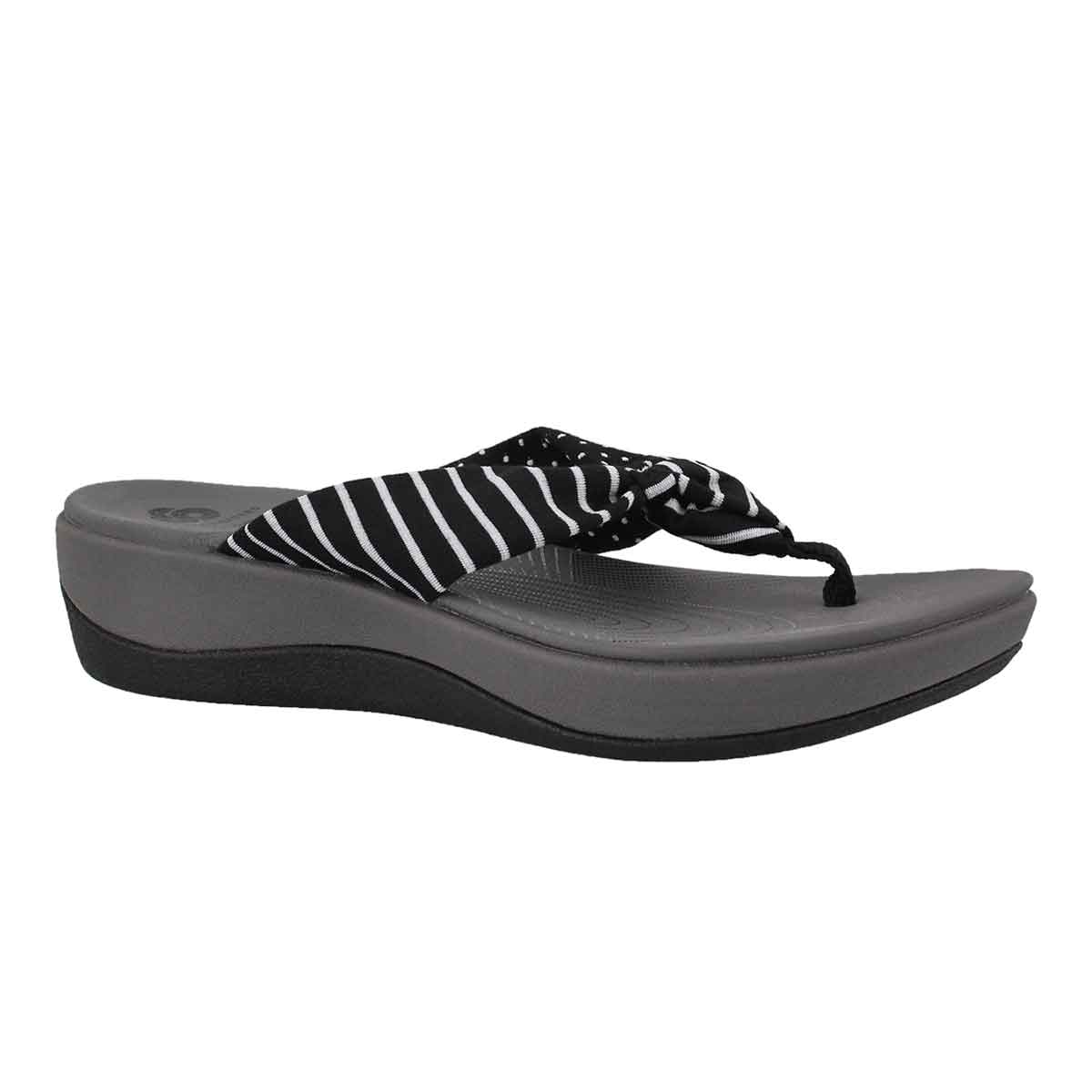 Women's ARLA GLISON black print thong wedge