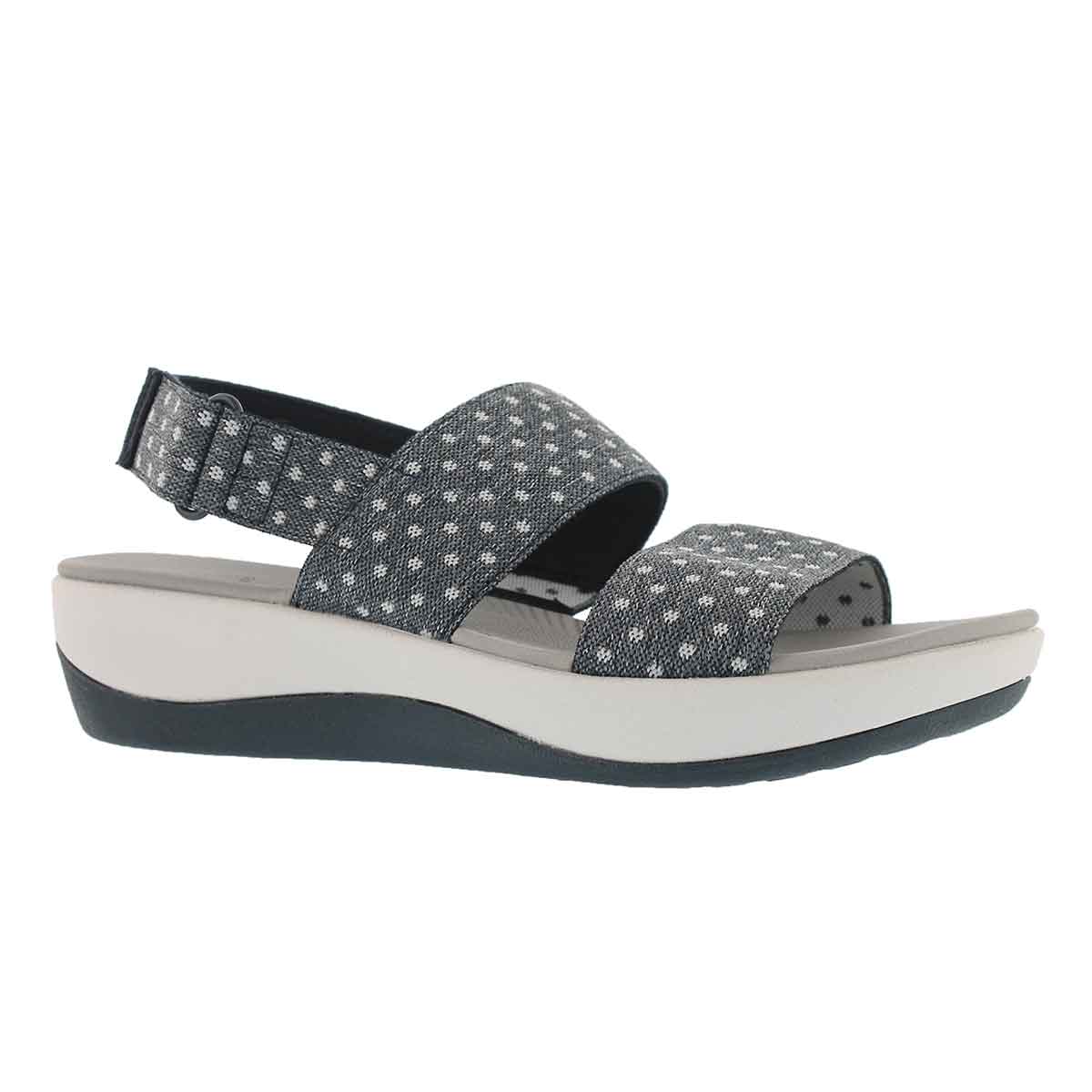 Women's ARLA JACORY navy/white dot wedge sandals