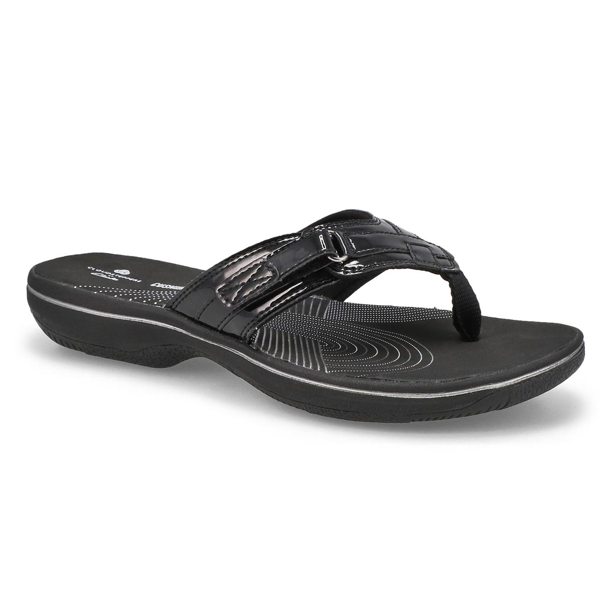 Clarks Women's Breeze Sea Thong Sandal - Pewt | SoftMoc.com