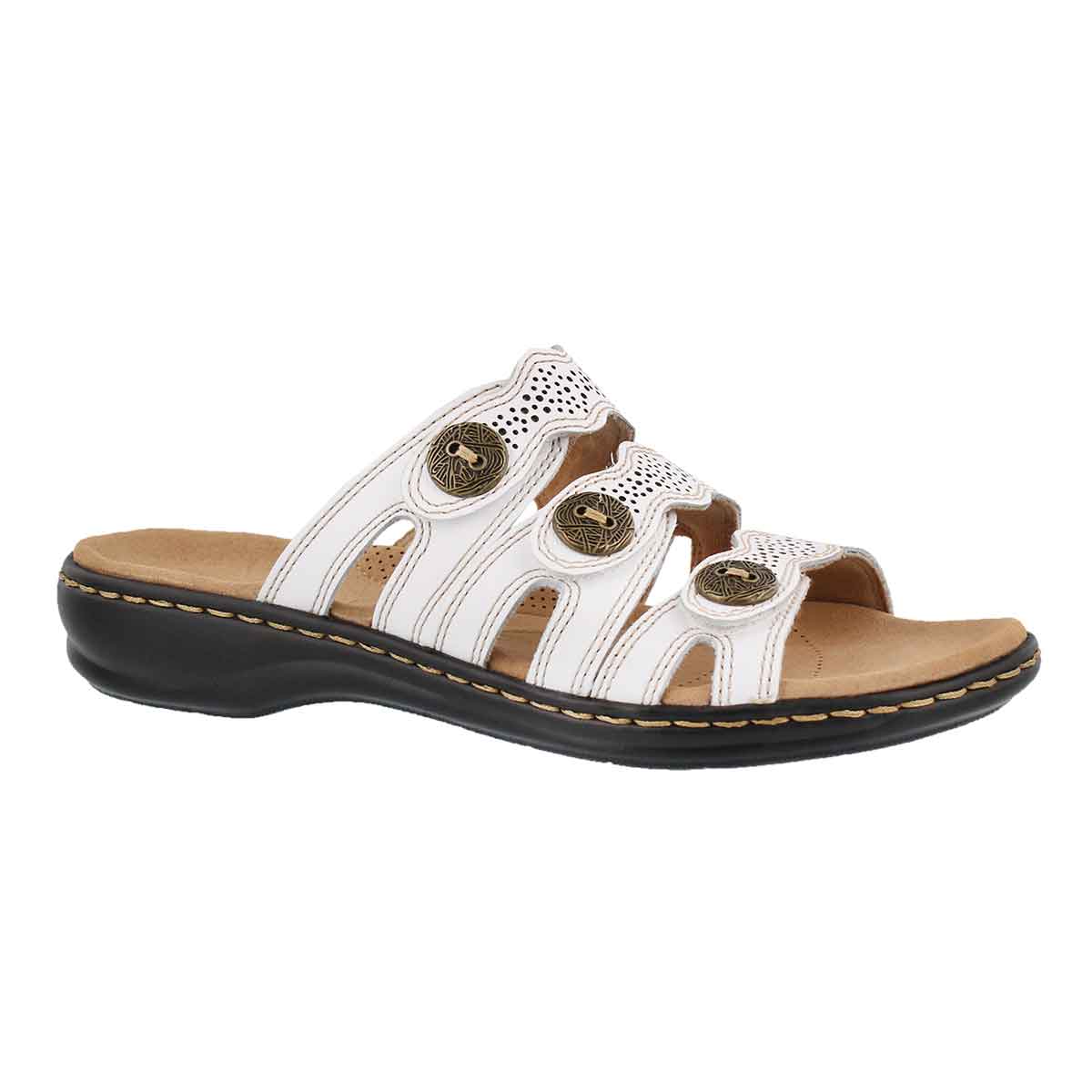 Lds Leisa Grace wht casual slide sandal