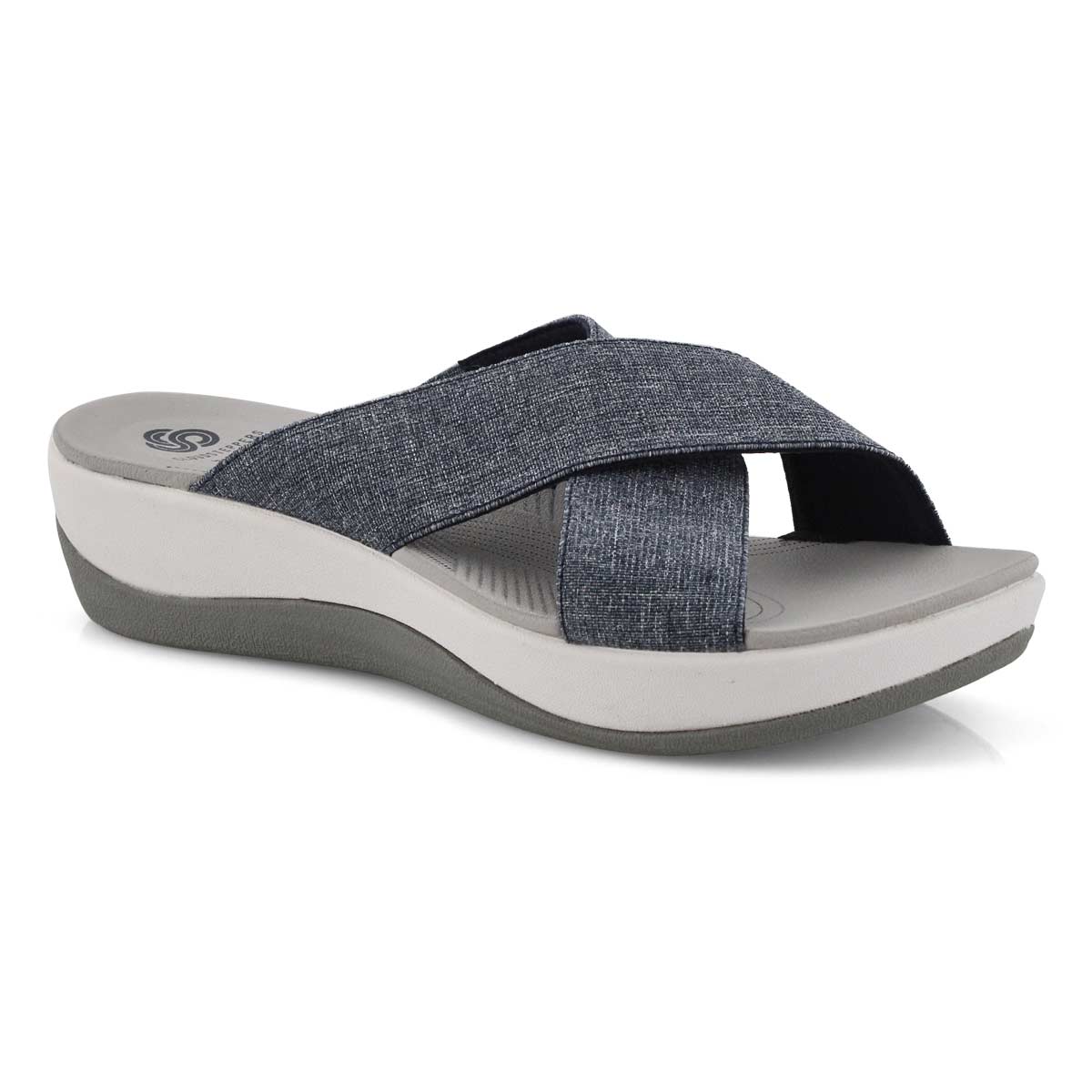 Lds Arla Elin navy wedge slide sandal