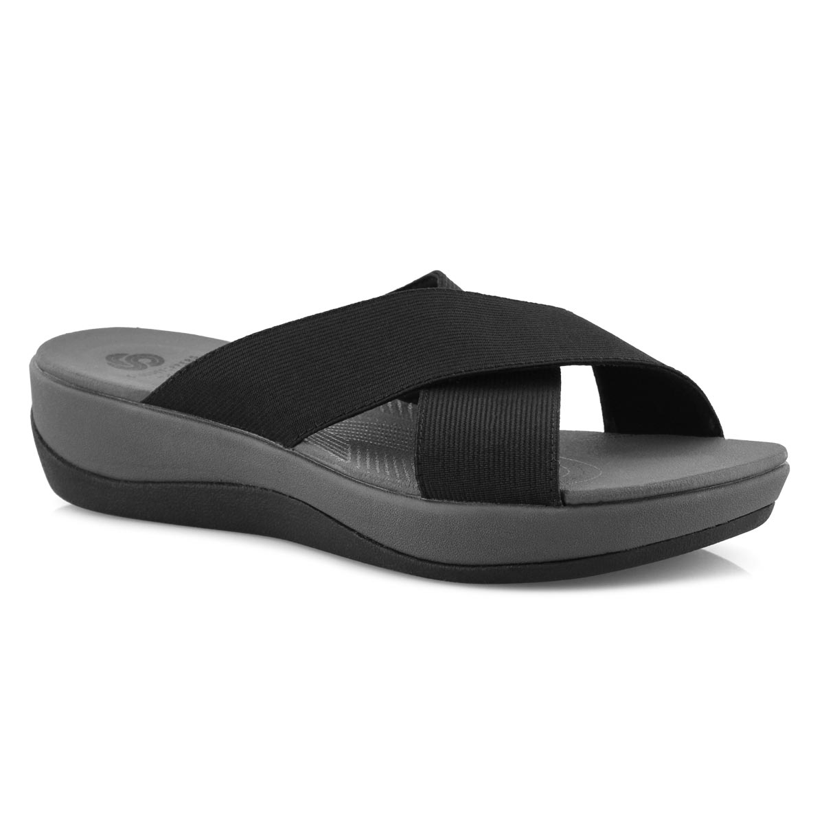 Lds Arla Elin black wedge slide sandal