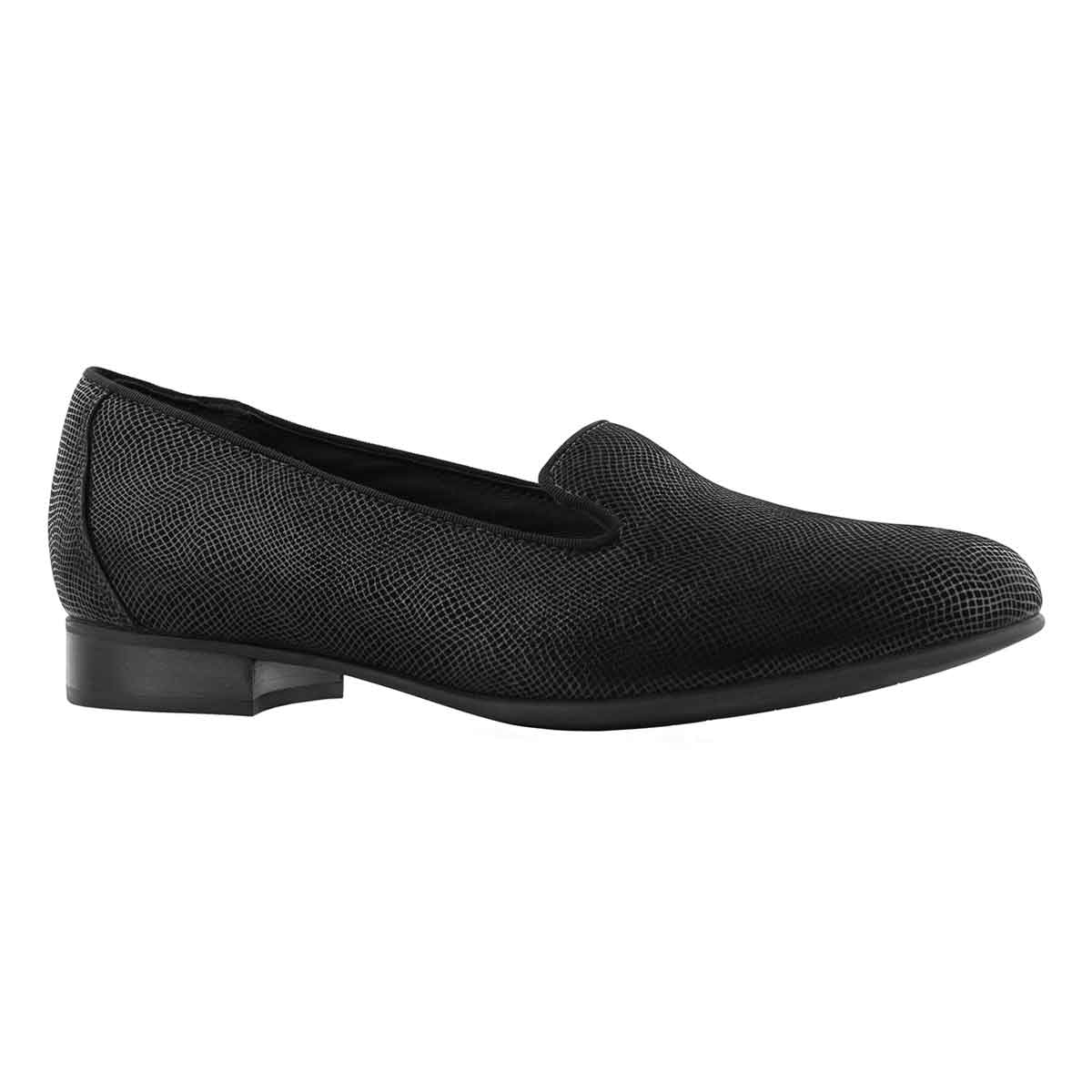 Lds Un Blush Step black dress loafer