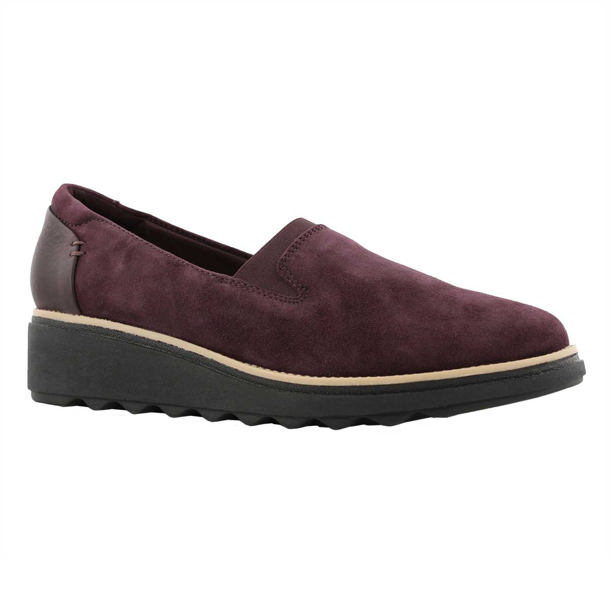 Lds Sharon Dolly aubergine casual loafer