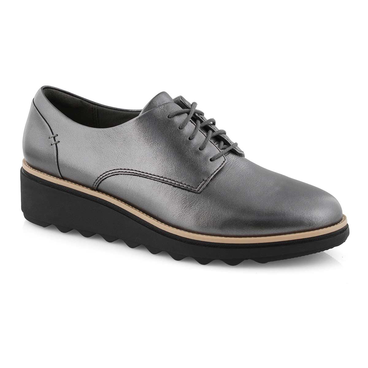 Lds Sharon Noel gunmetal casual wedge ox